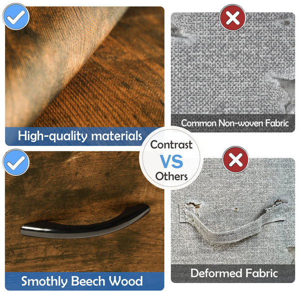 LYNCOHOME Chest of Drawers, Bedroom Drawers, Fabric Dresser with Wood Top and Large Storage Space, Easy to Assemble, for Bedroom, Living room, Kids