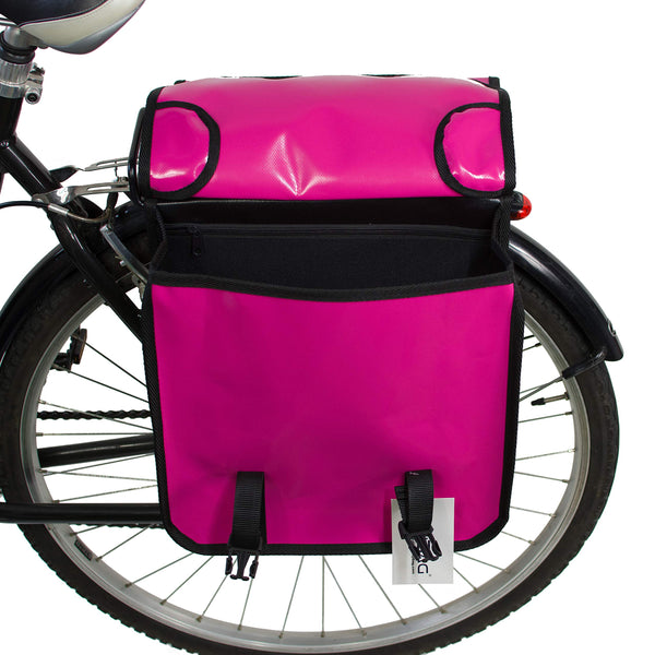 BikyBag Classic CW - Waterproof Bicycle Double Pannier Bag Bicycle Cycle Bike Shopping (Pink)
