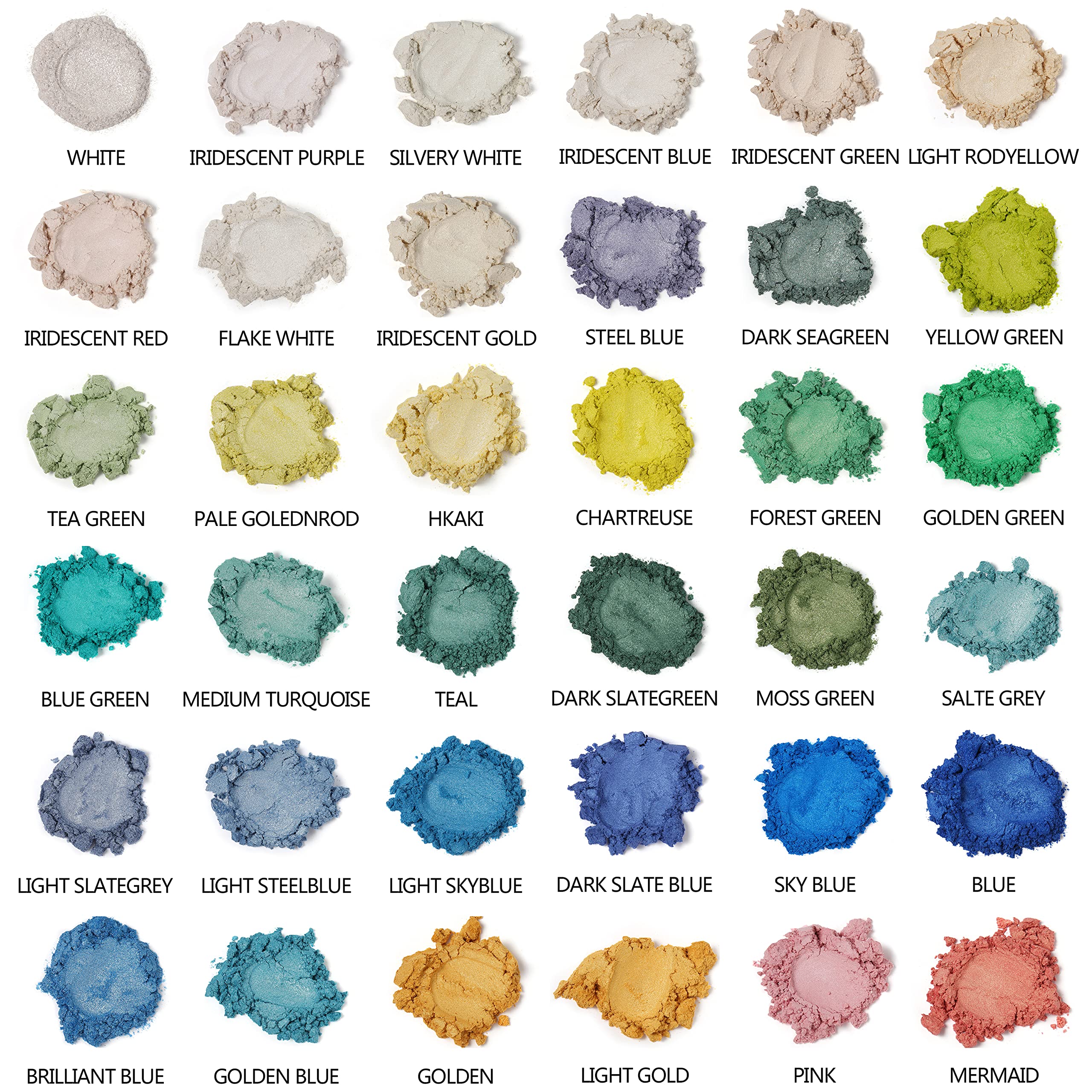 Smalltongue Mica Powder for Epoxy Resin, 72 Colors, 0.35 oz(10g) Bottles Mica Glitter Powder, Mica Pigment Powder for Lip Gloss, Soap Making, Bath