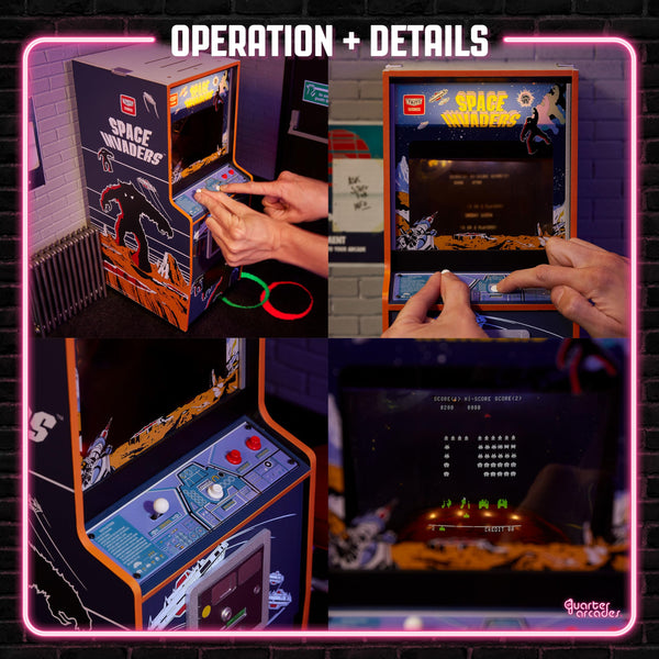 Numskull Quarter Arcades Teenage Mutant Ninja Turtles Collector's Edition Mini Arcade - 1/4 Scale Authentic Wooden Replica, Original ROM, Rechargeable Battery & 3W Speakers for Retro Enthusiasts