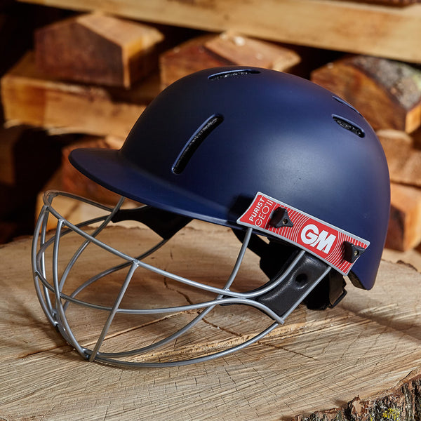Gunn & Moore GM Purist GEO II Cricket Batting Helmet, BSI Approved, Geodesic Ultra-Strong Grille, Navy, Senior 540 - 590 mm