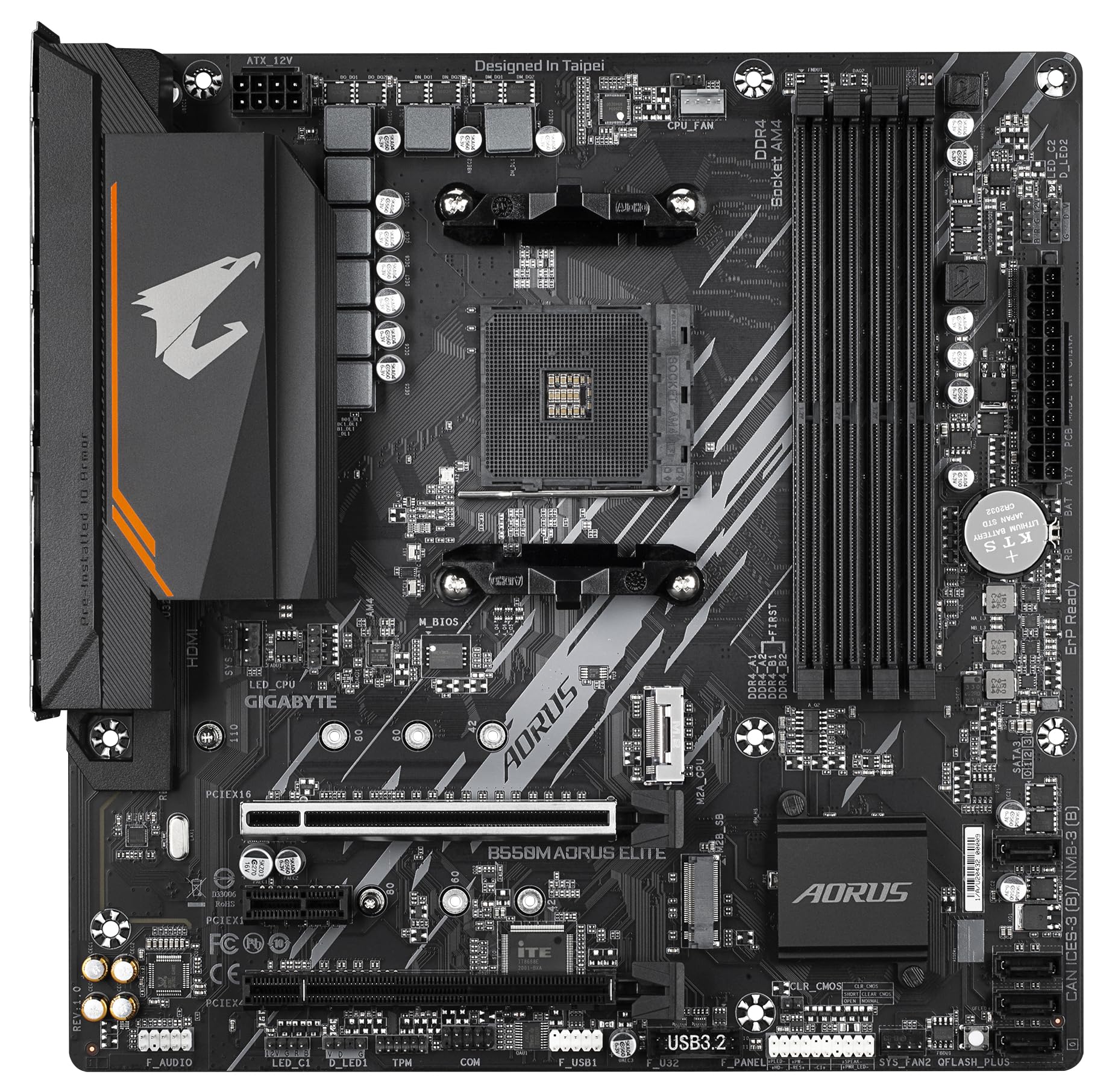 Gigabyte B550 AORUS ELITE V2 Motherboard - Supports AMD Ryzen 5000 Series AM4 CPUs, 12+2 Phases Digital Twin Power Design, up to 4733MHz DDR4 (OC), 2xPCIe 3.0 M.2, 2.5GbE LAN, USB 3.2 Gen1