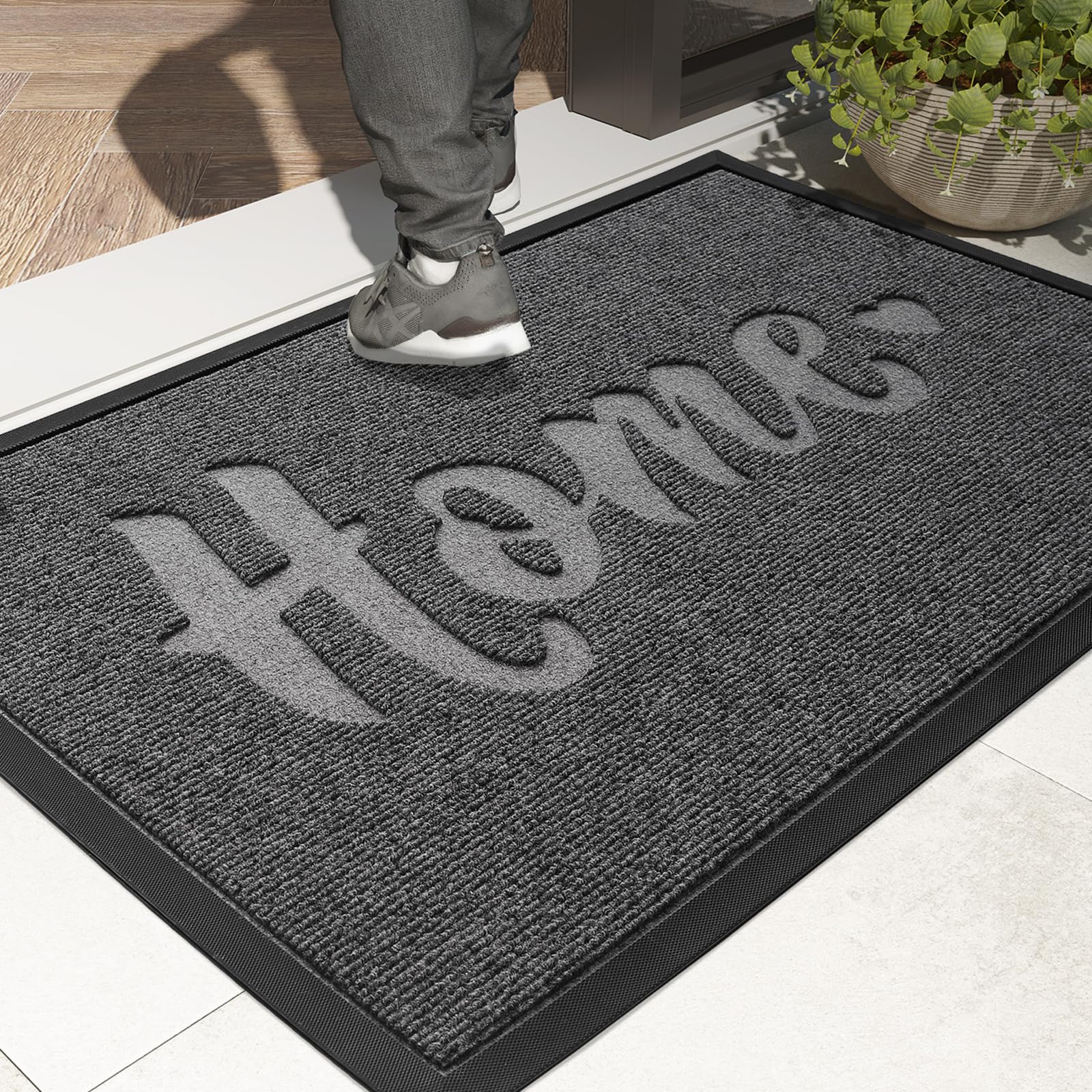 COLOR&GEOMETRY Home Door Mat, Non-slip Dirt Trapper Door Mat for Indoor & Outdoor, Barrier Mat Absorbent Doormats for Entrance, Patio - 90 x 150 cm,