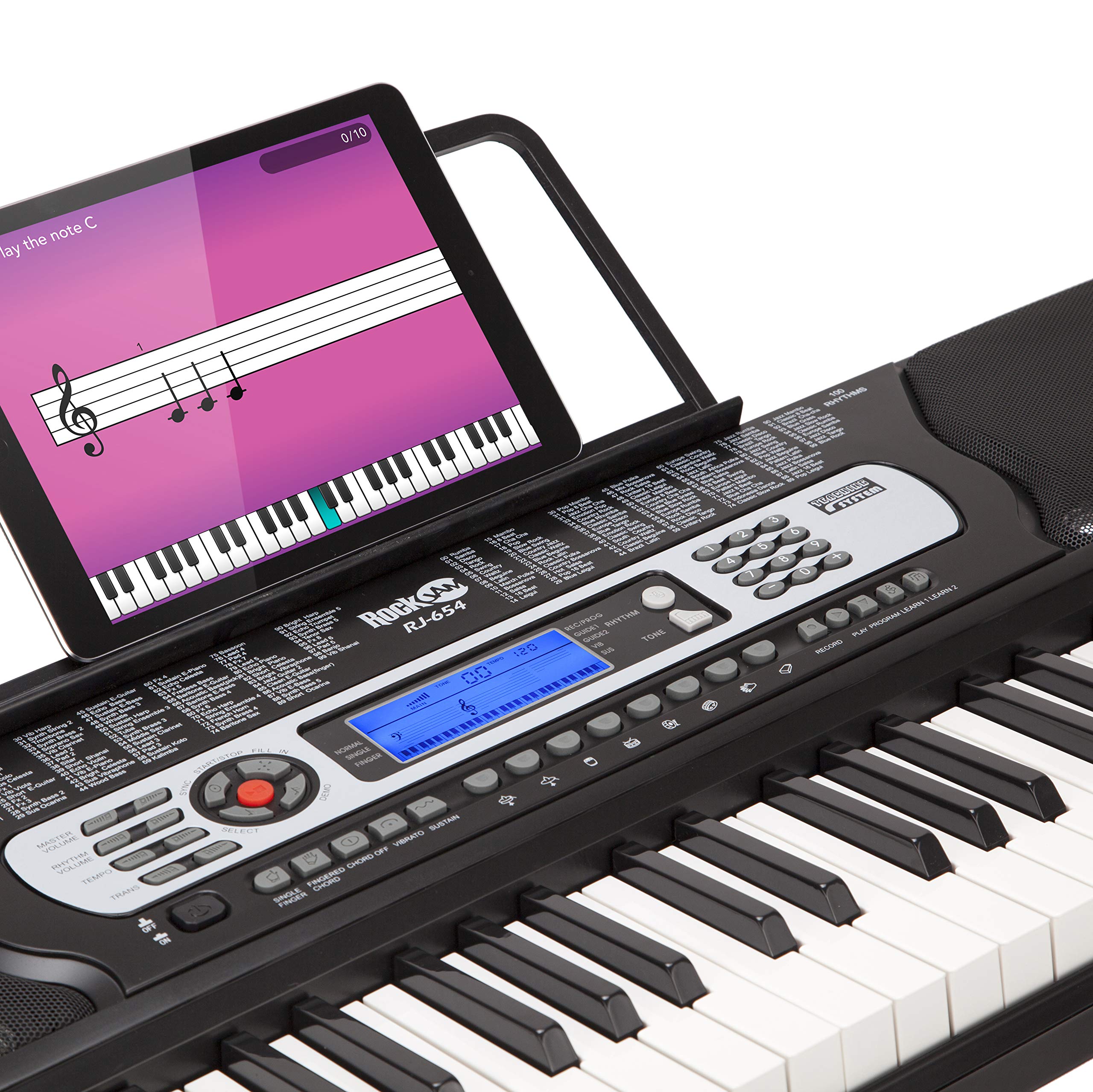 RockJam 88 Key Digital Piano with Full Size Semi-Weighted Keys, Power Supply, Sheet Music Stand, Piano Note Stickers & Simply Piano Lessons