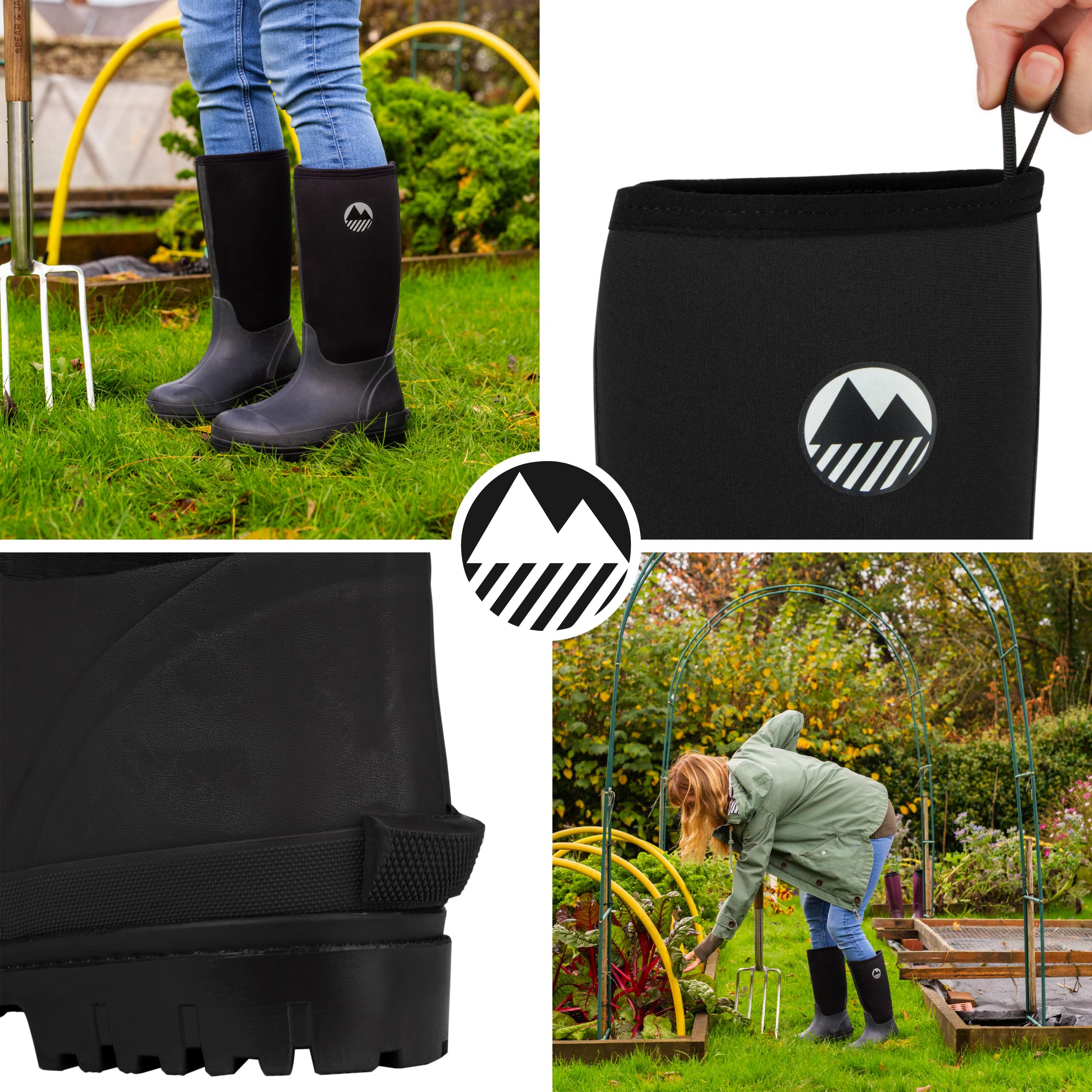 Lakeland Active Women's Rydal Neoprene Insulated Rubber Mucker & Yard Wellington Boots Warm Lined Fully Knee High Waterproof Wellies in Black, Moss Green, Navy Blue & Plum