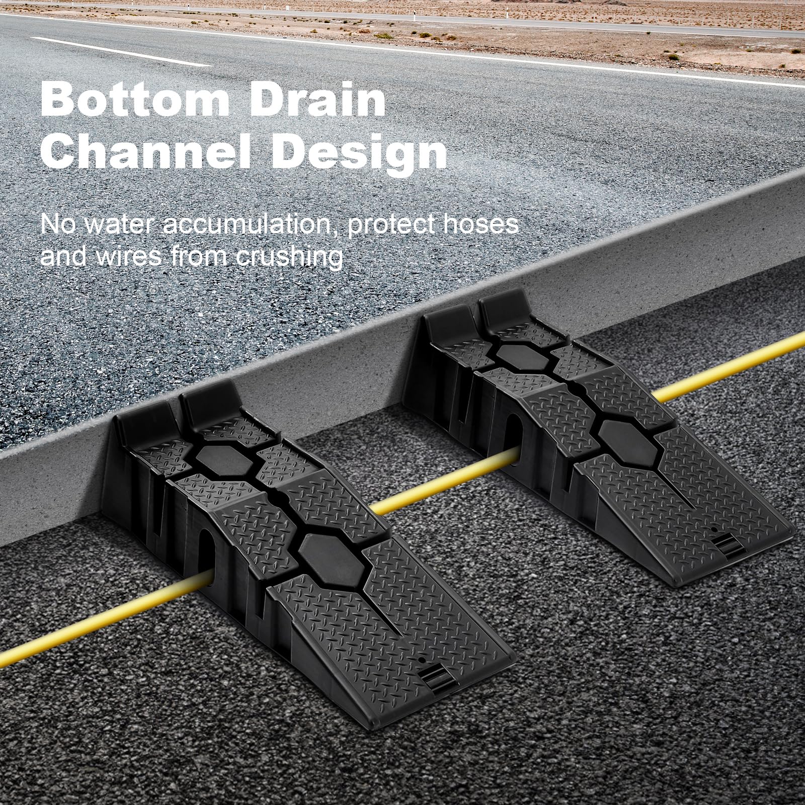 DKIEI Car Ramps, 5 Tons Heavy Duty Kerb Ramps, 2 Pieces of Portable Curb Ramp for Car, Motorhome, Automotive Lifting, 90x30x23cm, Black