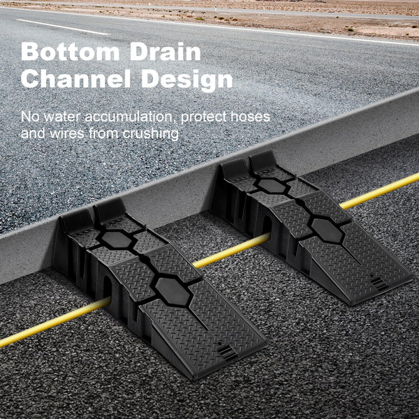 DKIEI Car Ramps, 5 Tons Heavy Duty Kerb Ramps, 2 Pieces of Portable Curb Ramp for Car, Motorhome, Automotive Lifting, 90x30x23cm, Black