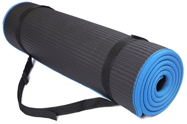 BalanceFrom BFGP-10BLK GoFit All-Purpose 10mm Extra Thick High Density Anti-Slip Exercise Pilates Yoga Mat with Carrying Strap