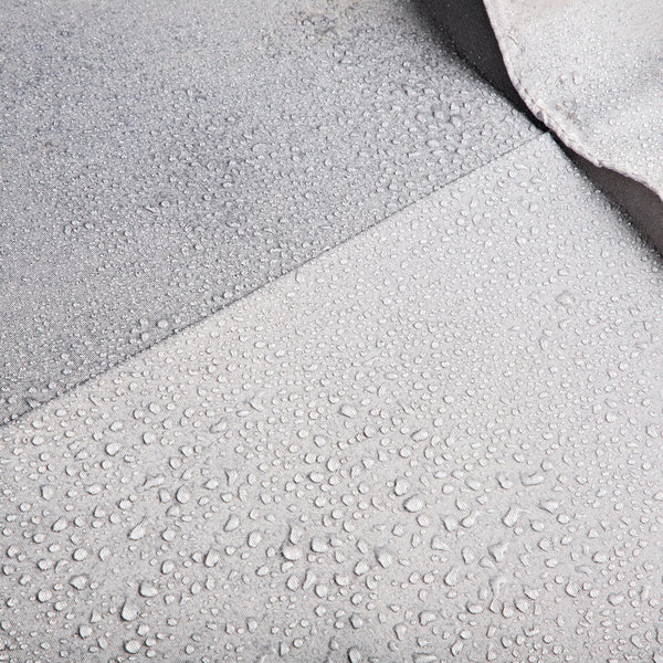 Alfresia 2.7 Metre Parasol - Round with Push Button Tilt, Outdoor Table Parasol Umbrella with Crank Handle, Garden Patio Sun Shade, Grey, Easy Assemble