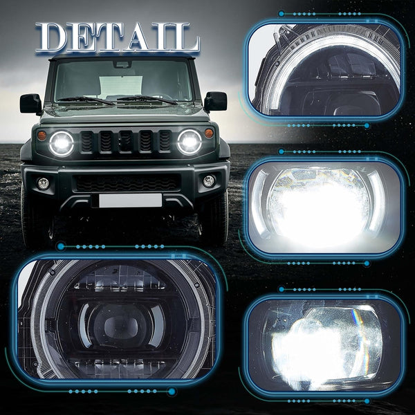VLAND Headlights Compatible with 2019-2023 SUZUKI JIMNY, LED Front Light with Dynamic Startup DRL