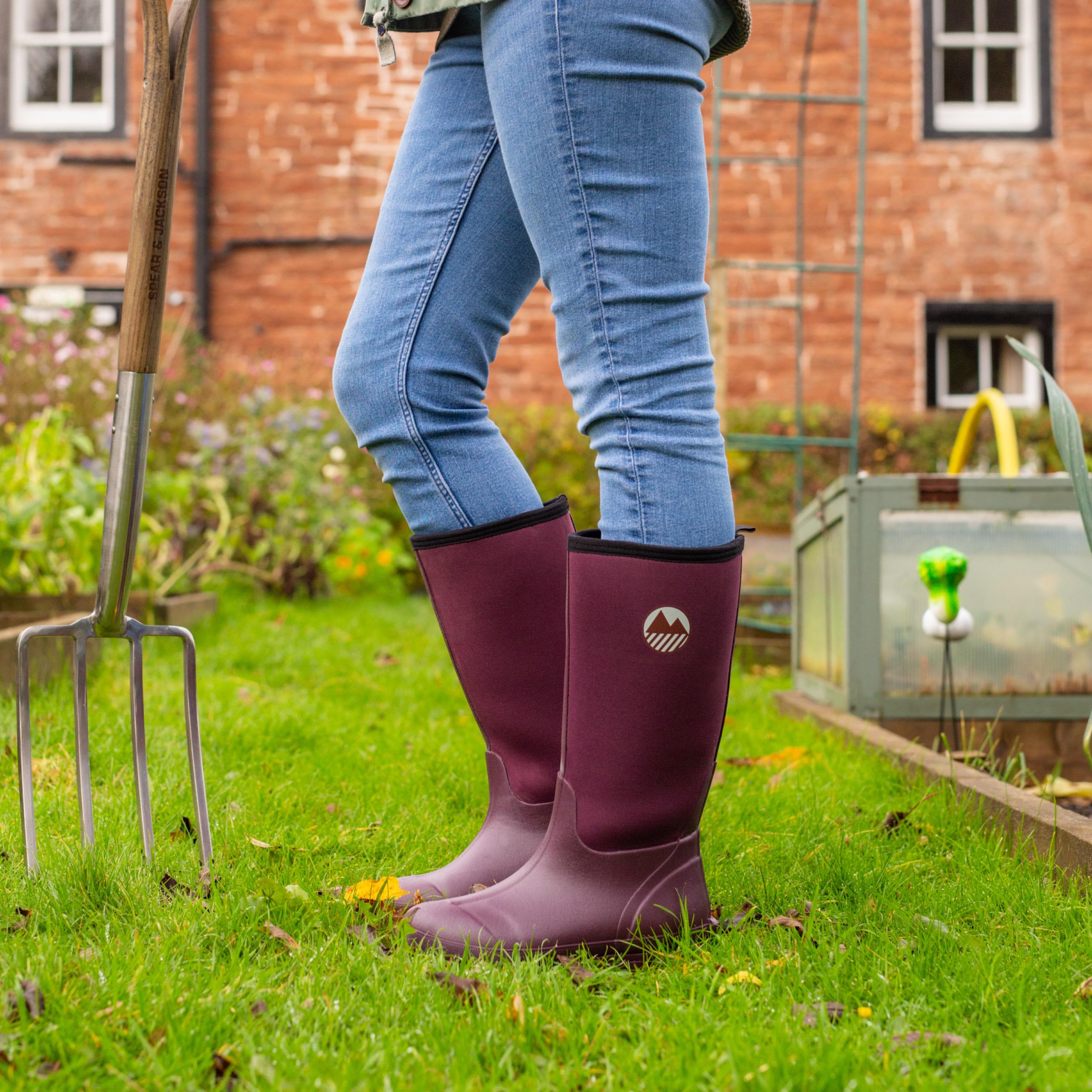 Lakeland Active Women's Rydal Neoprene Insulated Rubber Mucker & Yard Wellington Boots Warm Lined Fully Knee High Waterproof Wellies in Black, Moss Green, Navy Blue & Plum