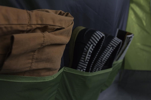 Vango Airbeam Odyssey Air 500 Villa Tent [Amazon Exclusive], 5 Man Inflatable Tent with Pump, Sun Canopy, Easy Pitch Family Camping, Epsom Green