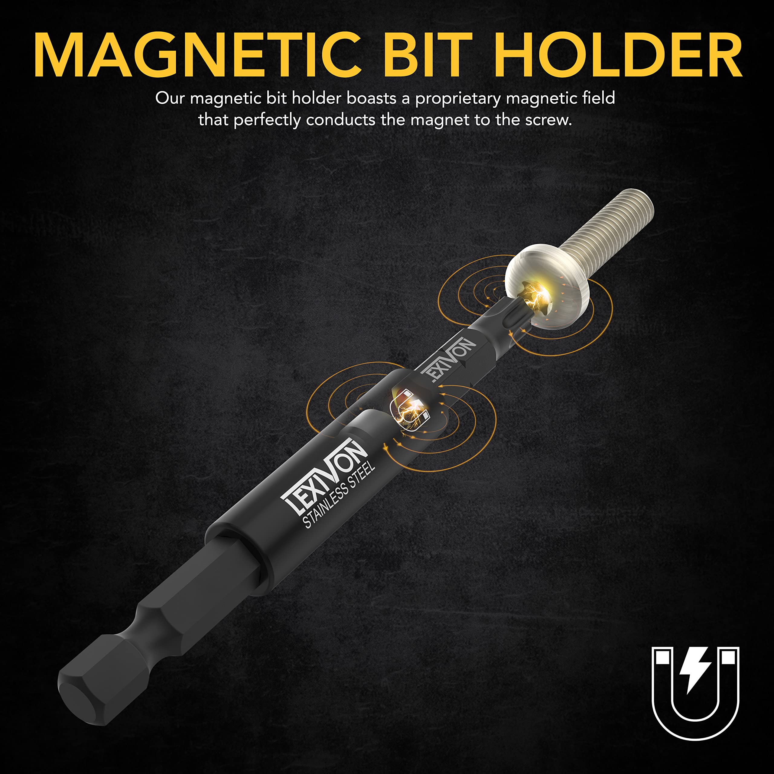 LEXIVON Impact Grade Socket Adapter Set, 3" Extension Bit with Holder | 3-Piece 1/4", 3/8", and 1/2" Drive, Adapt Your Power Drill to High Torque Impact Wrench (LX-101)