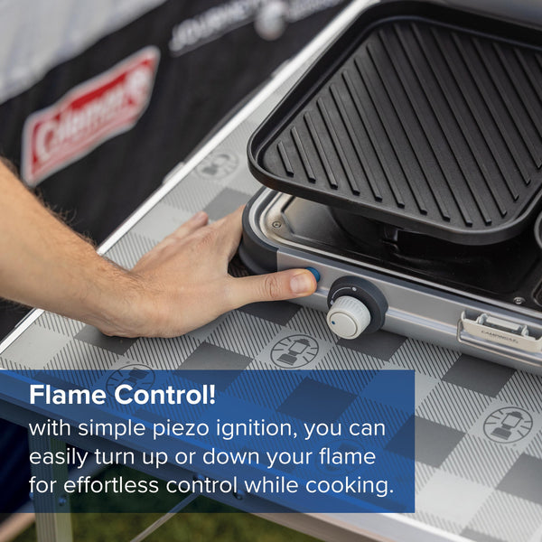 Campingaz Camping Kitchen 2 Camping Stove | 2 x 2000 Watts | 2-Burner Gas Stove with removable pan Supports | portable & compact