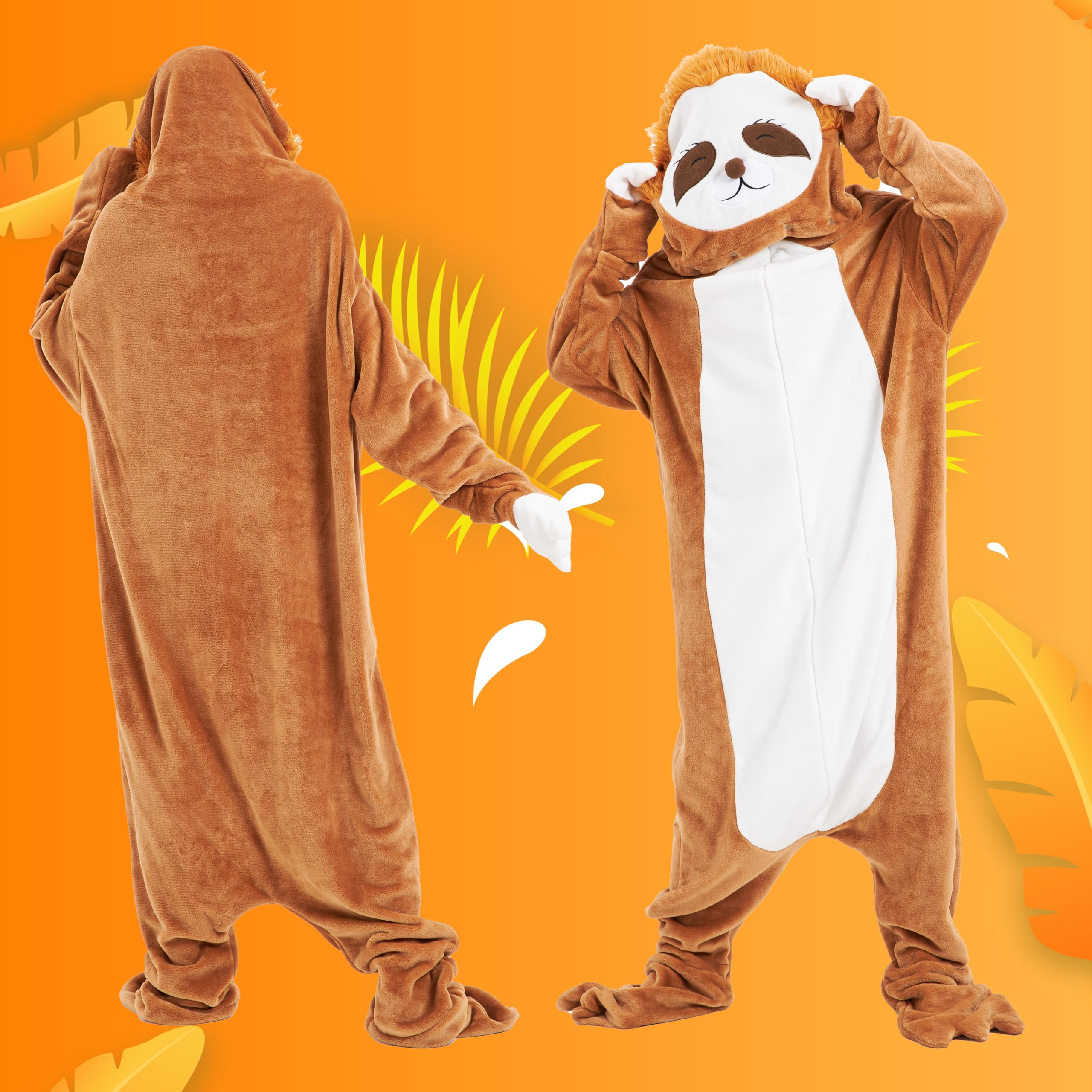 Olivia Rocco Animal Oversized Wearable Blanket Hooded Fleece Hoodie Blankets with Sleeves Soft Warm Extra Long Plush Winter Sweatshirt Loungewear One Size