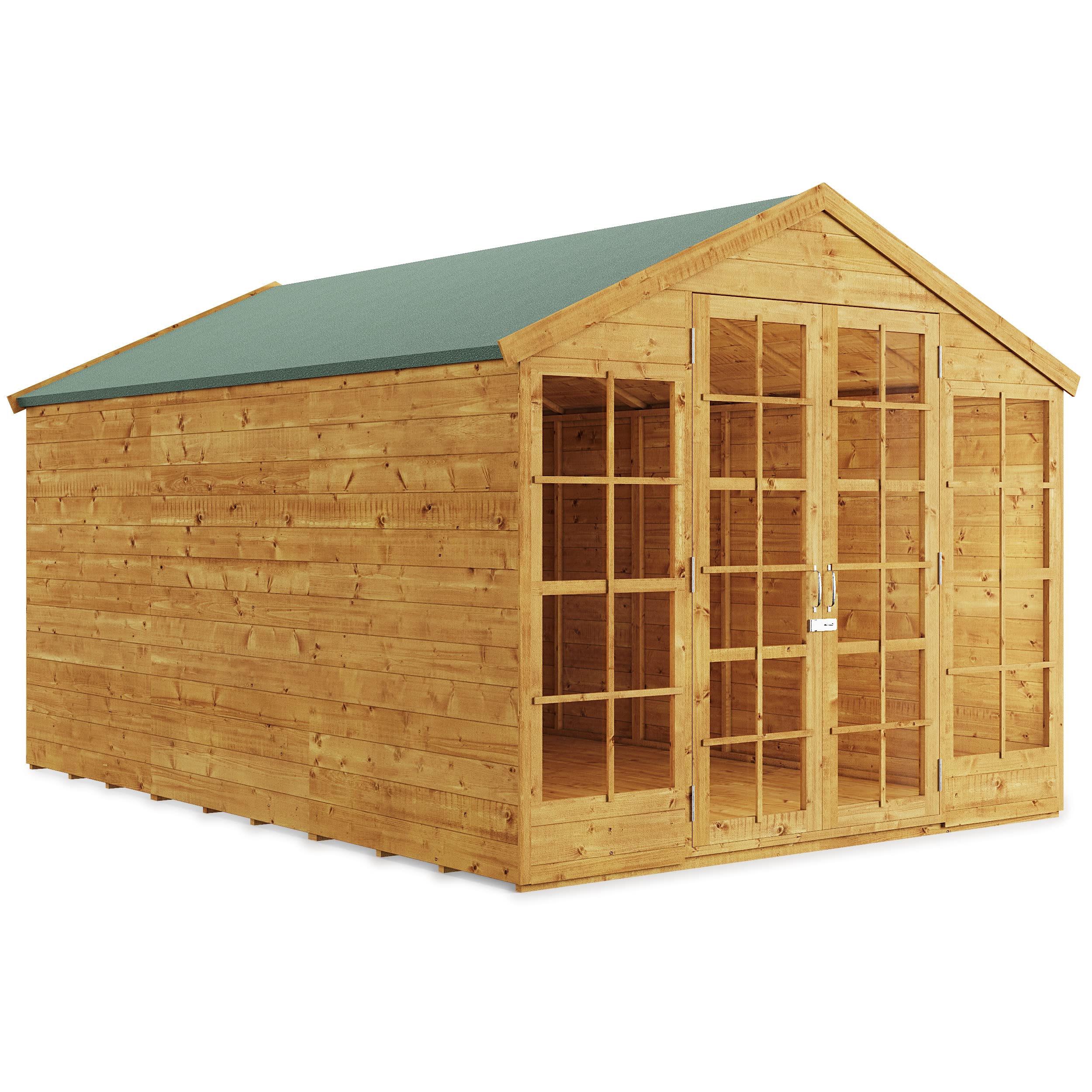 BillyOh Summerhouse Log Cabin 8 x 8 Wooden Garden Storage Shed Summer House Harper Apex Summerhouses (8x8)
