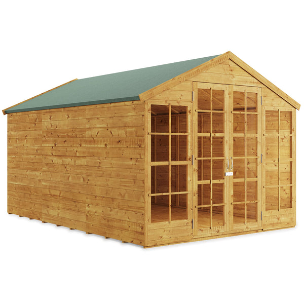 BillyOh Summerhouse Log Cabin 8 x 8 Wooden Garden Storage Shed Summer House Harper Apex Summerhouses (8x8)