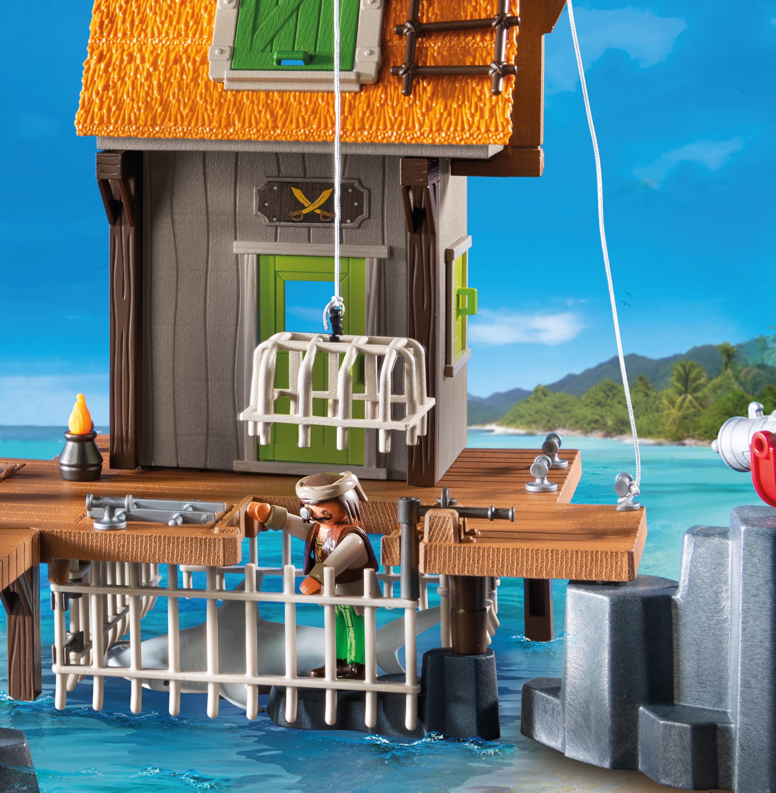 Playmobil 71418 Pirates: Small Pirate Vessel, exciting adventures on the high seas, complete with extensive accessories, fun imaginative role-play, playsets suitable for children ages 4+