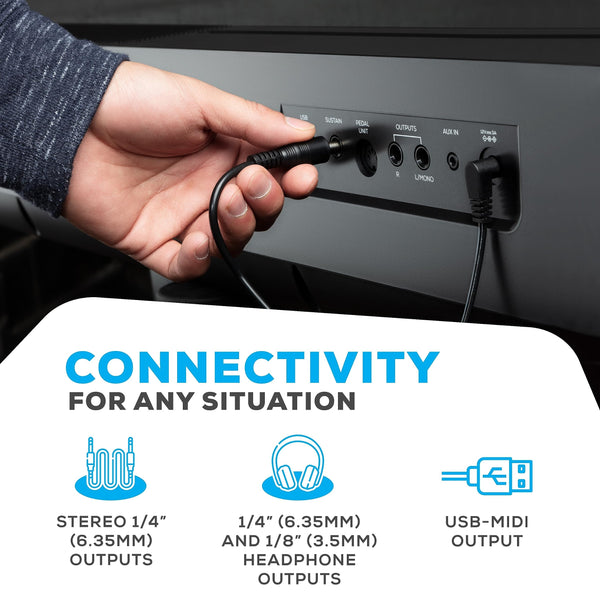 Alesis Recital Home Digital Piano with 88 Hammer Action Weighted Keys, Stand, Pedals and Lessons, Turquoise