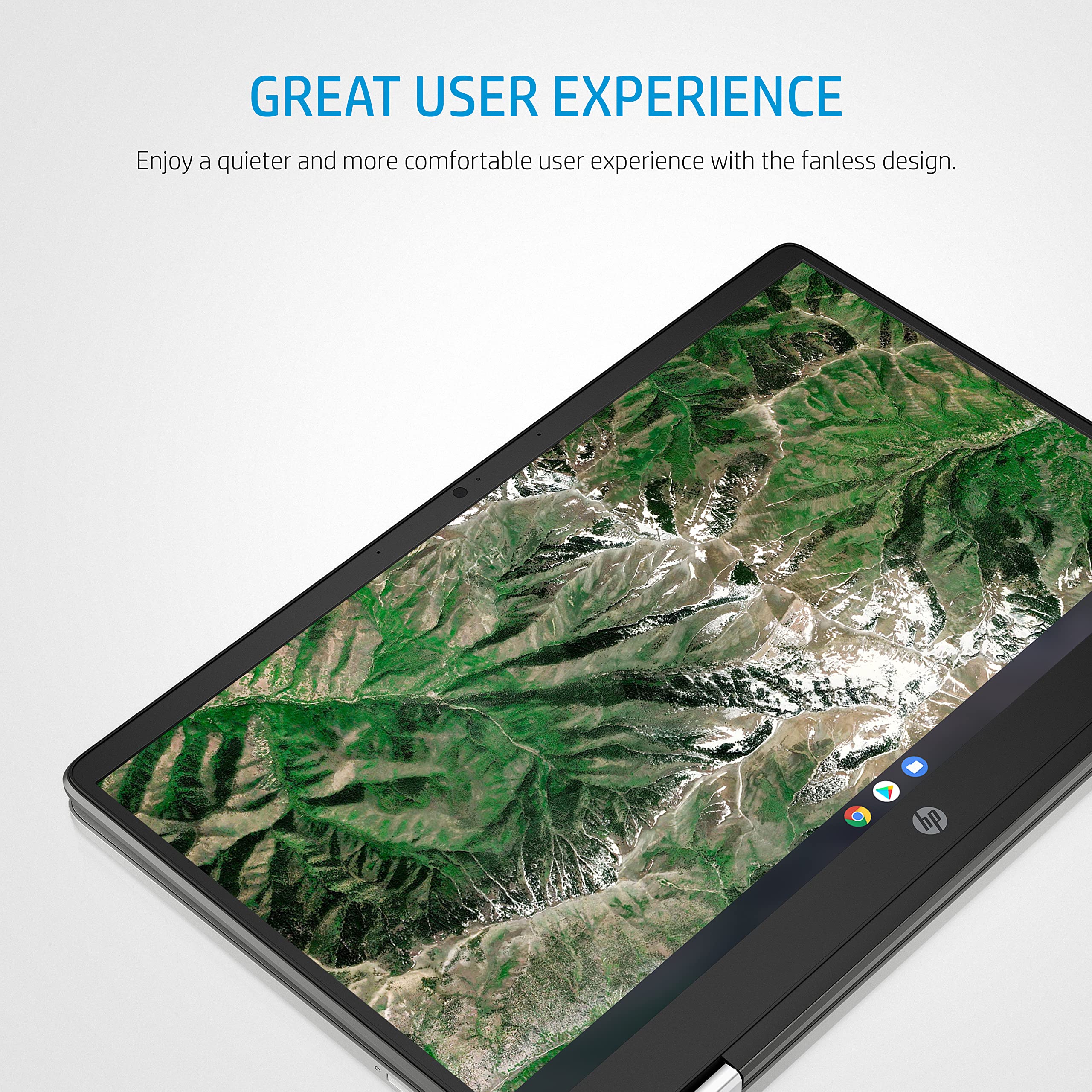 HP Chromebook 14" | Intel Processor N100 Processor| 4 GB RAM | 128 GB Flash Storage | Intel UHD Graphics | HD Display | Up to 12hrs battery | Chrome OS | Dual Speakers | Glacier Silver | 14a-nf0002sa