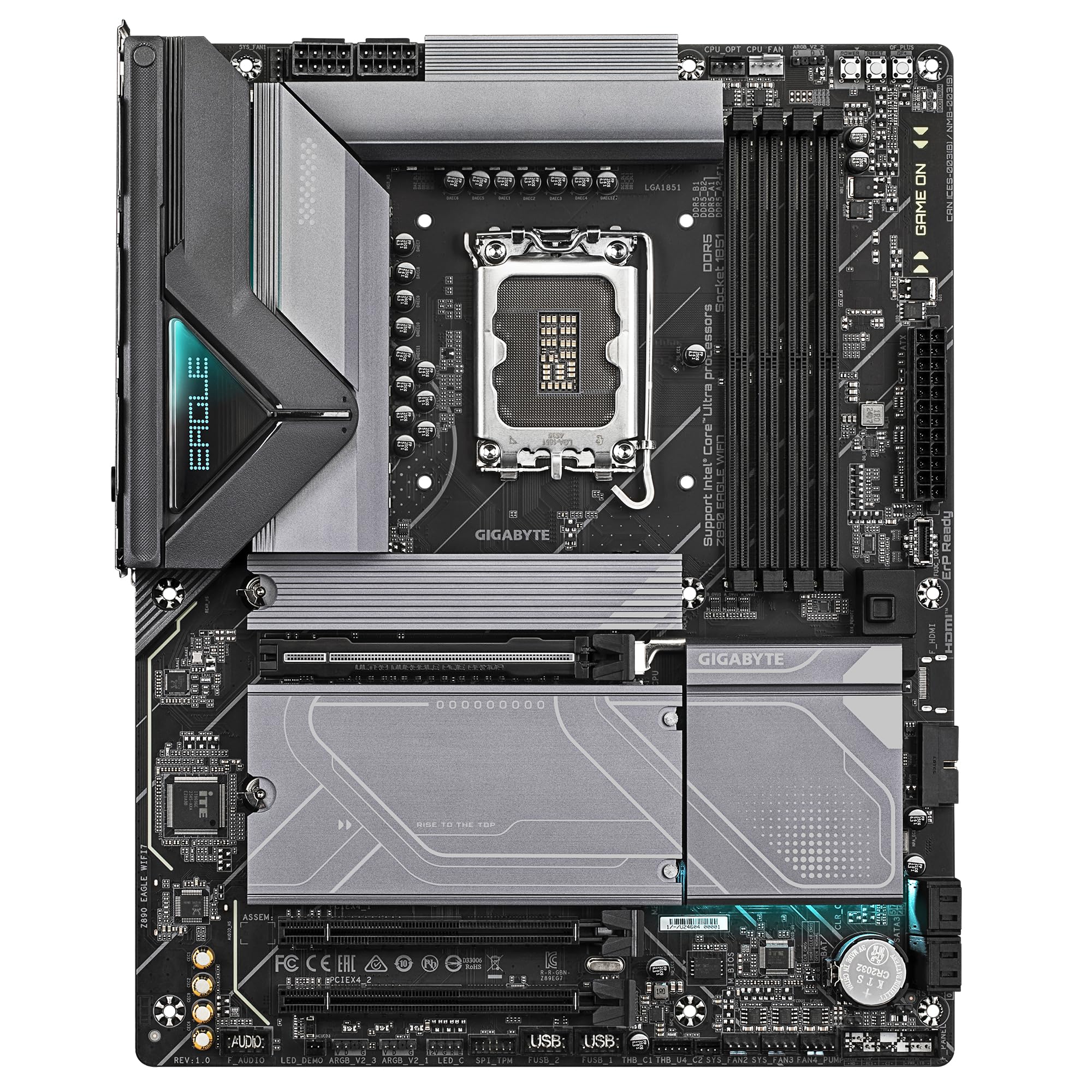 GIGABYTE Z890I AORUS ULTRA Motherboard - Supports Intel Core Ultra (Series 2) CPUs, 8+1+2 phases VRM, up to 8800MHz DDR5 (OC), 1xPCIe 5.0 + 1xPCIe 4.0, Wi-Fi 7, 2.5GbE LAN, Thunderbolt 4