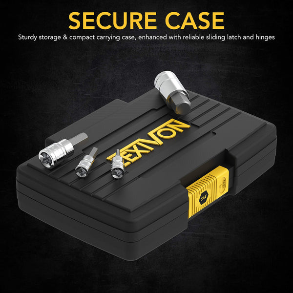 LEXIVON Master HEX Bit Socket Set, Premium S2 Alloy Steel | Complete 32-Piece, SAE and Metric Set | Enhanced Storage Case (LX-144)