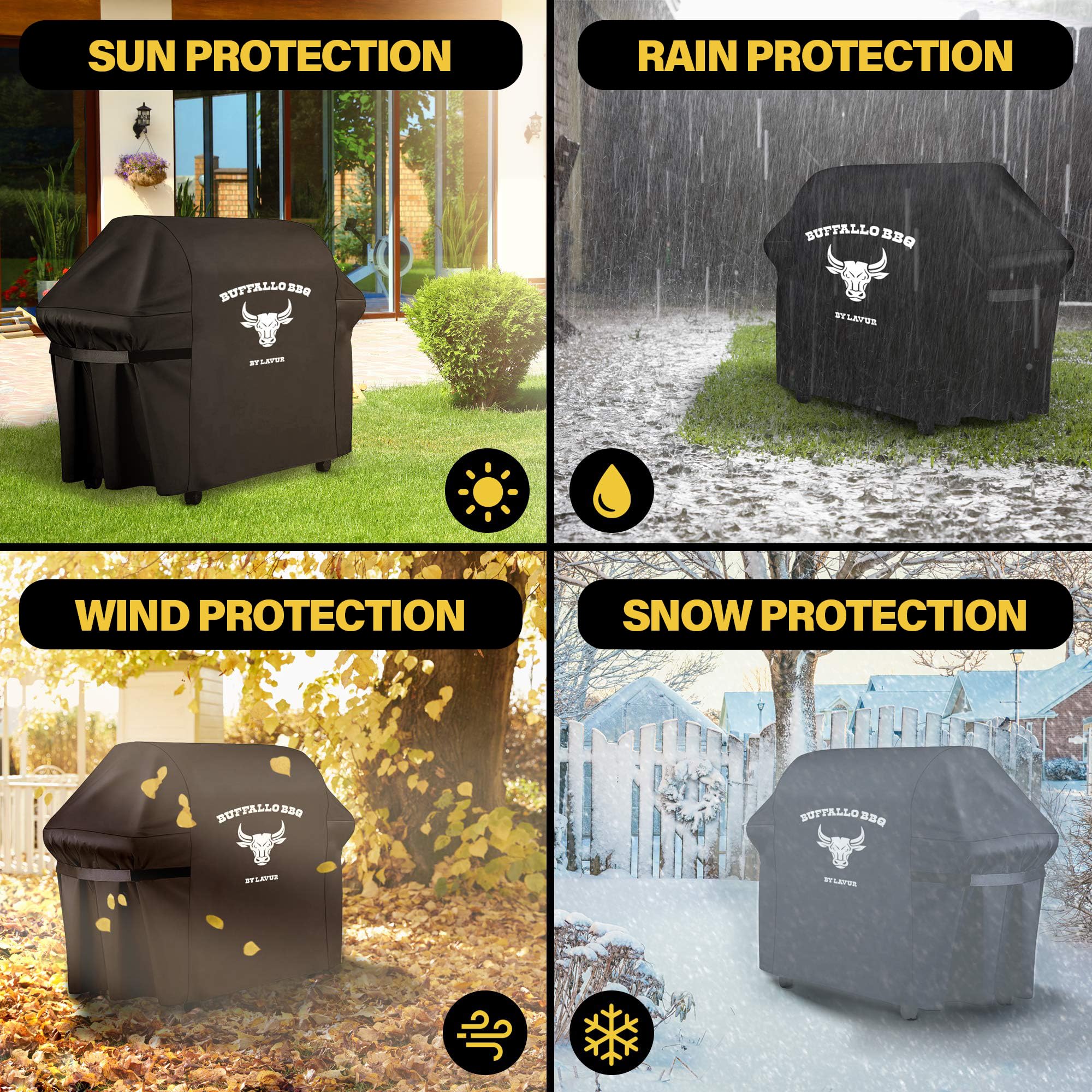 Buffalo BBQ Premium Grill Cover - Waterproof Cover for the Grill - Weatherproof All Year Round - Universal Size