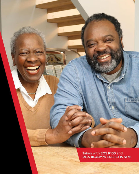 Canon EOS R100 - Compact Mirrorless Digital Camera - 24.1 MP, 4K Resolution - Dual Pixel CMOS AF, DIGIC 8 Processor - 6.5 FPS Continuous Shooting - Face & Eye Detection, Bluetooth, Wi-Fi, GPS