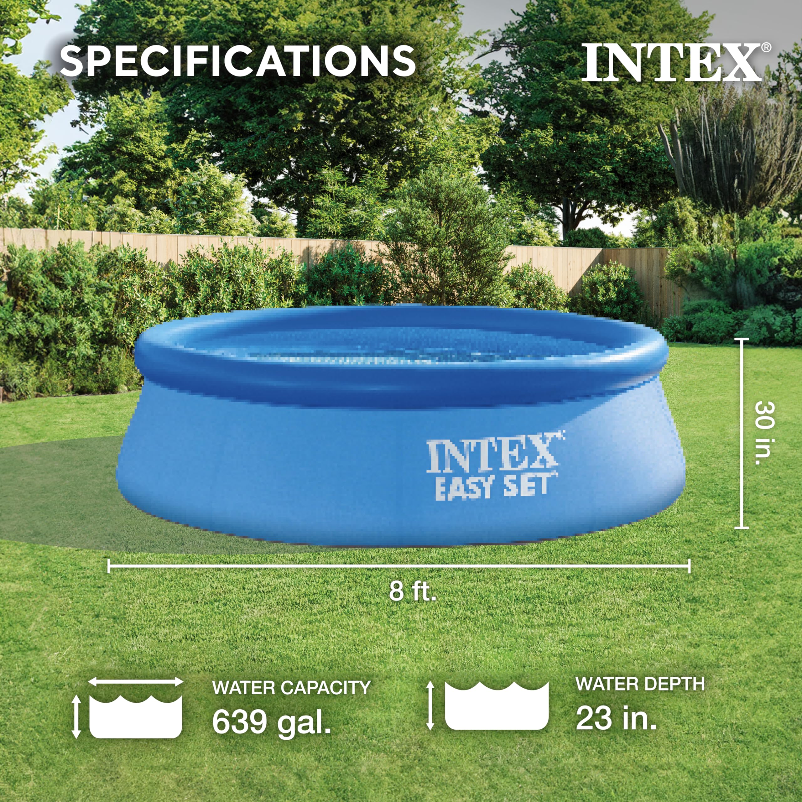 Intex 6ft x 20in Easy Set Swimming Pool #28101, Blue