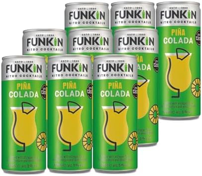 Funkin Pina Colada Pre-Mixed Cocktail Cans 200 ml (Case of 12) | Premium Ready to Drink Cocktails - Bar Quality Drinks Made with Real Fruit and Nitro Infused