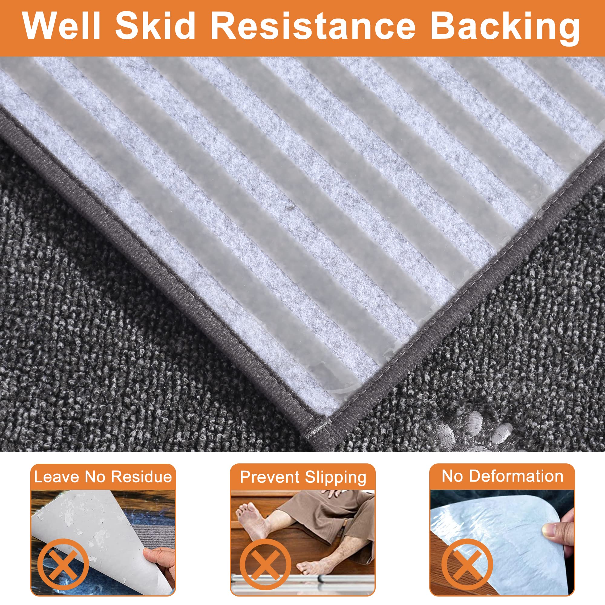 BEQHAUSE Stair-Treads-for-Wooden-Steps-Non-Slip Machine Washable Carpet Stair Treads 22x71cm Soft Indoor Stair Runner for Kids Elders and Pets 100%