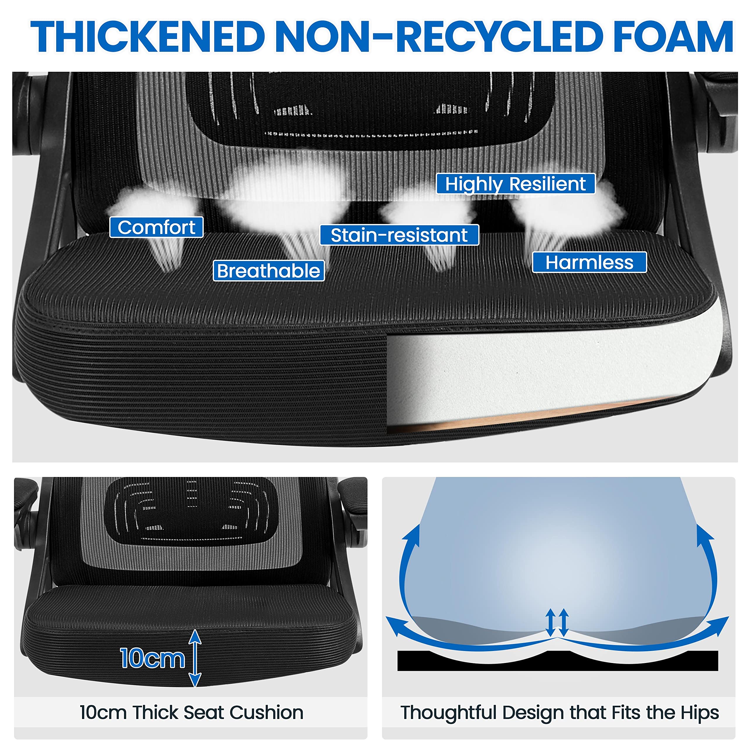 Yaheetech High Back Home Office Chair Ergonomic Swivel Desk Chair with Arms and Height Adjustable Back Support for Home Study or Manager Work White/Pink