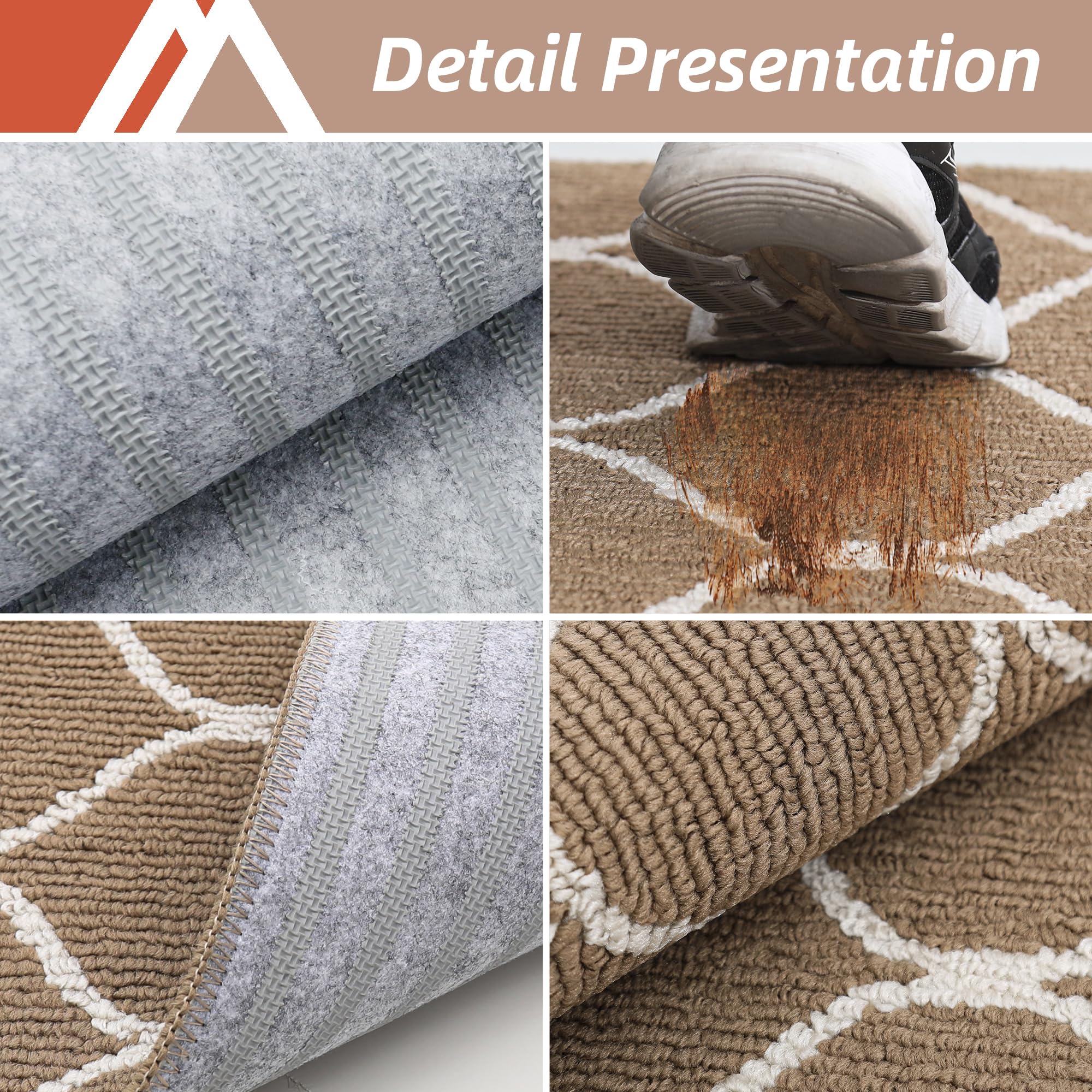 COSY HOMEER Kitchen Runner Rug, 60 x 180cm, Non-Slip, Machine Washable, Beige