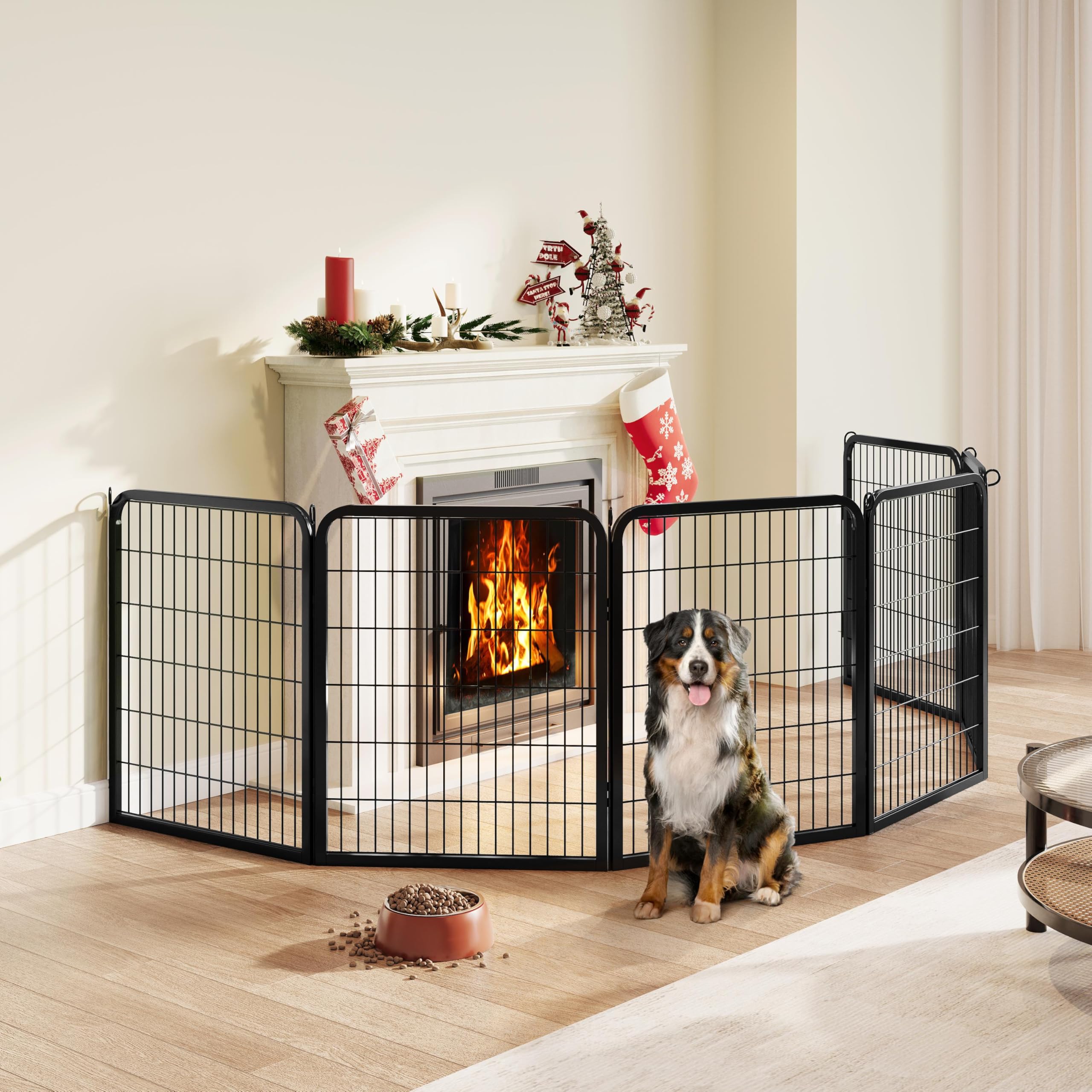 Yaheetech Lightweight Dog Playpen, 8 Panel 80cm Dog Fence Pet Exercise Pen Portable Puppy Play Pen Suitable for RV/Camping