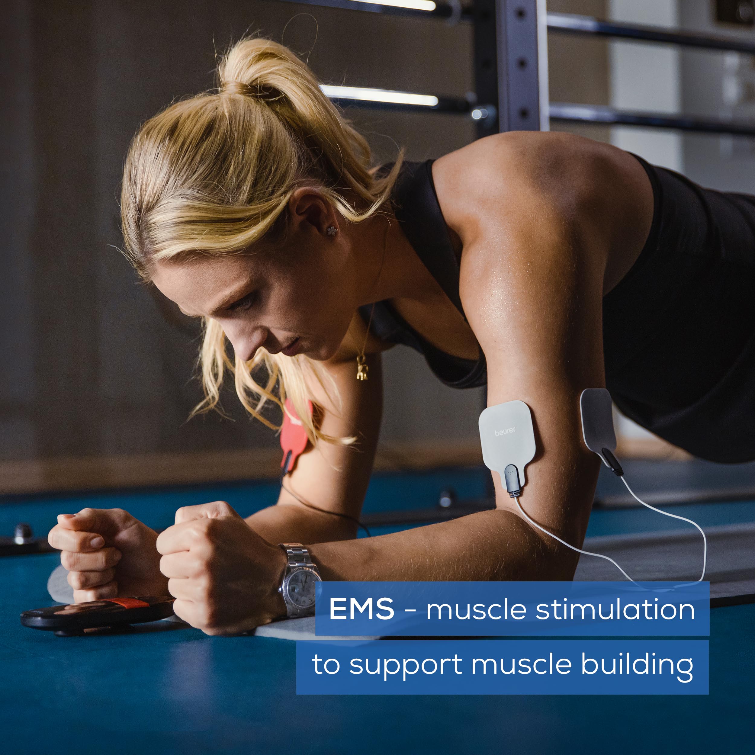 Beurer EM59 Digital TENS/EMS Device with Heat, 4-in-1 stimulation device for pain therapy, muscle stimulation, massage and heat therapy, 4 electrodes, 70 programmes, 50 intensity levels