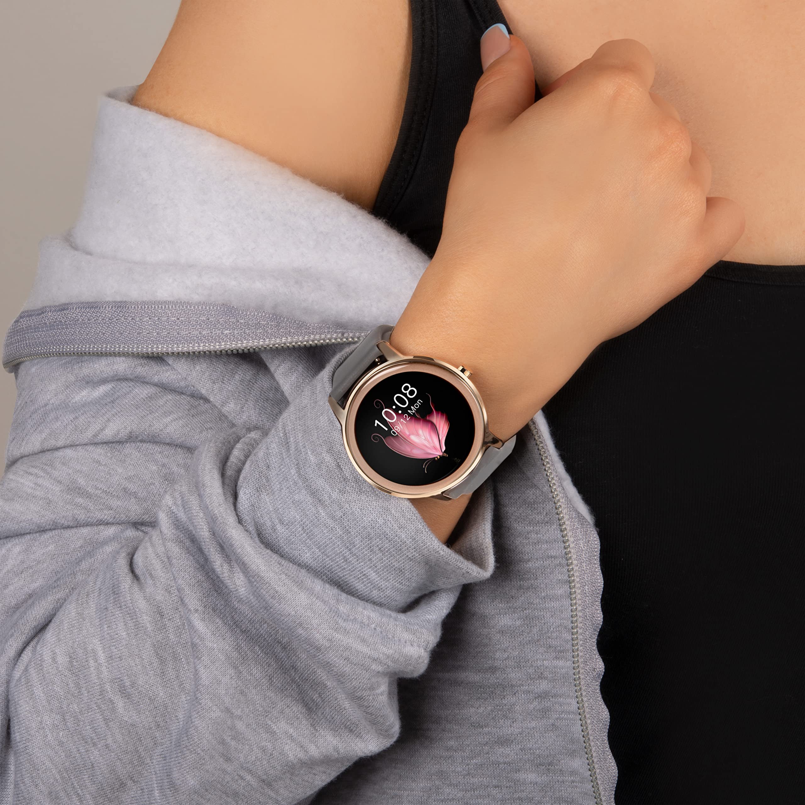 Sekonda Flex Womens Smart Watch with Heart Rate and Sleep Monitor, Daily Activity, Sports, Music, Weather and Message Functions with Silicone Strap, 42 mm