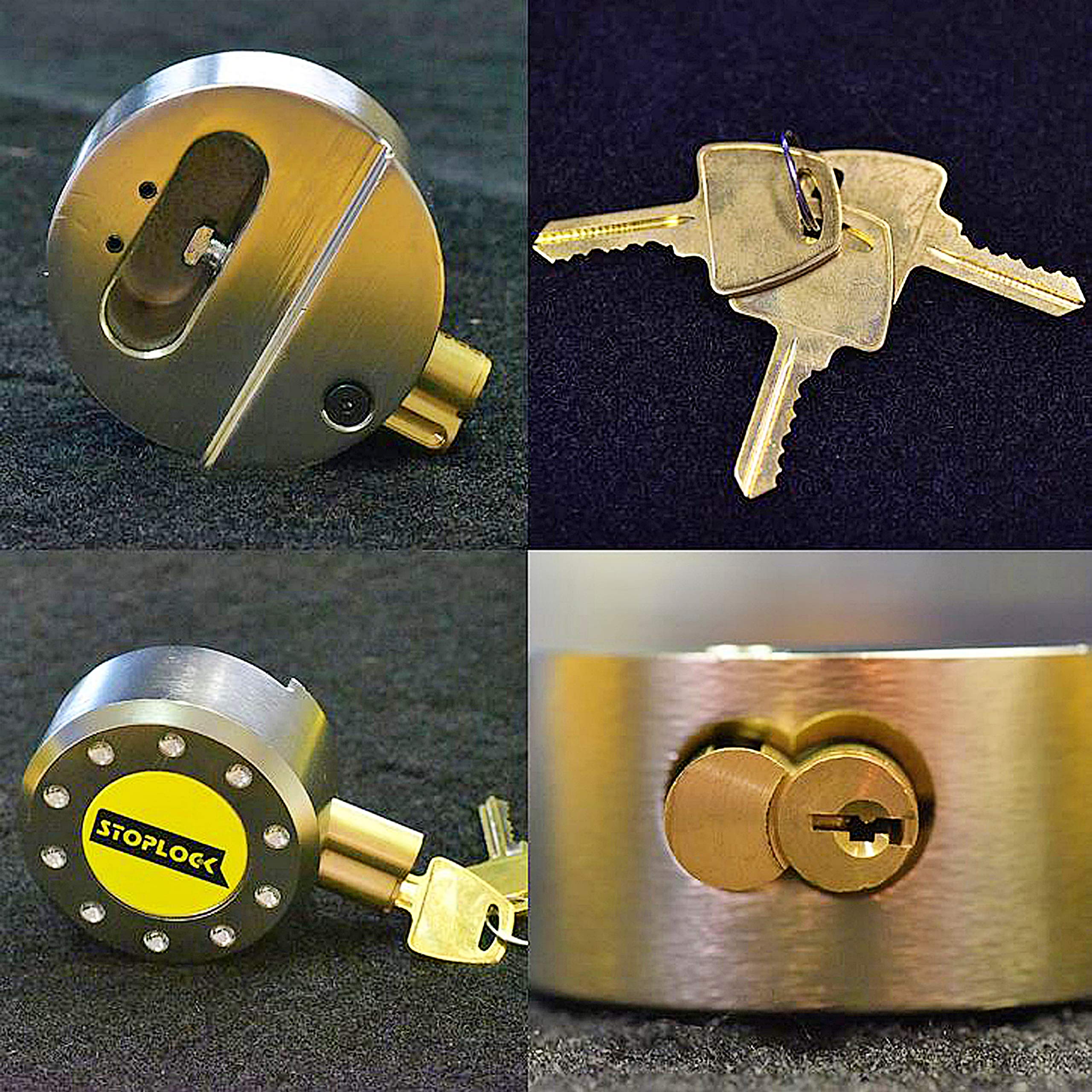 Stoplock Wheel Clamp HG 400-00 - Anti-Theft Lock Device for Small-Wheeled Cars Caravans Trailers With 13" to 15" Wheels , Yellow