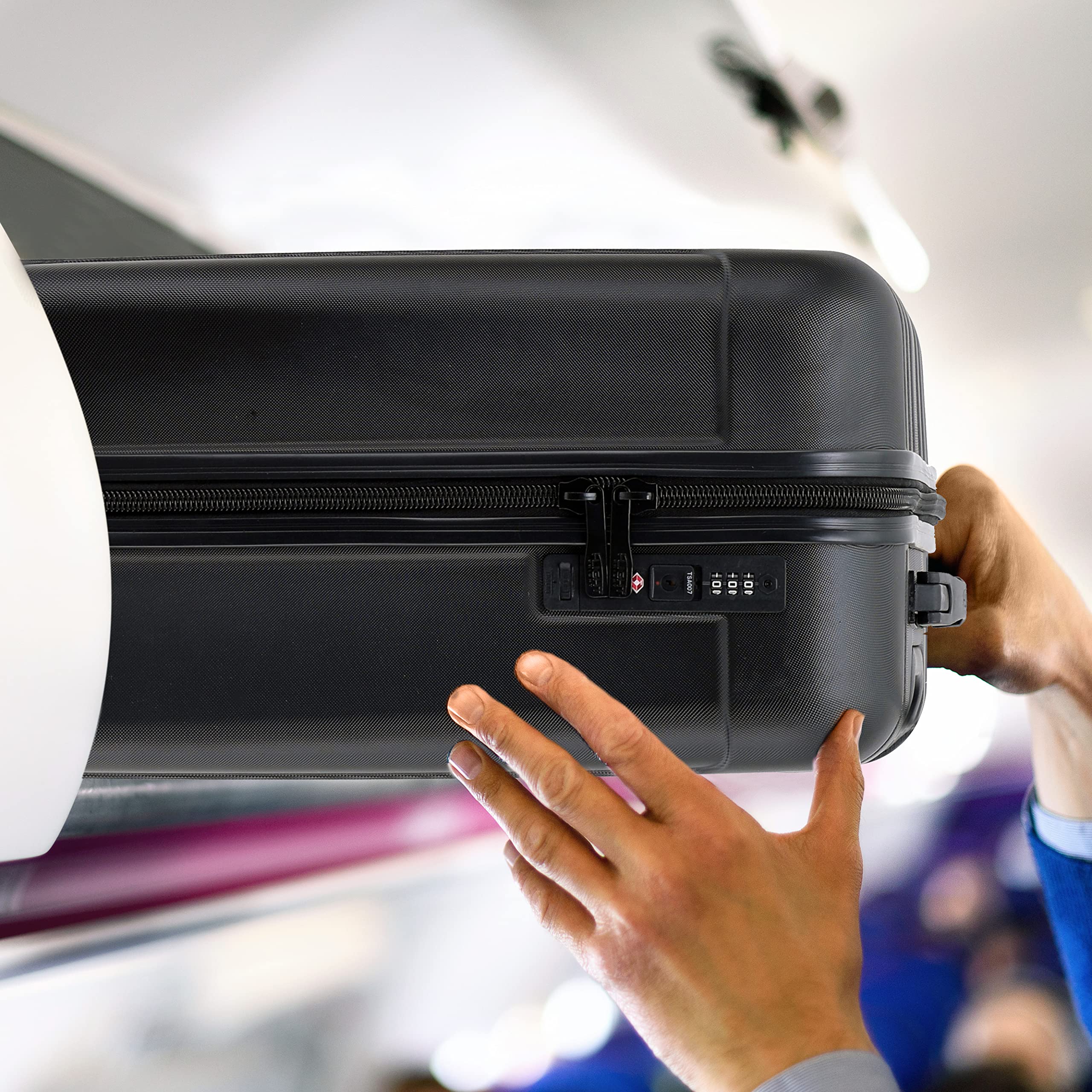 Flight Knight Premium Lightweight Suitcase - Built-in TSA Lock - 8 Spinner Wheels - ABS Hard Shell Check in Highly Durable Luggage - Medium - 67x45x26cm