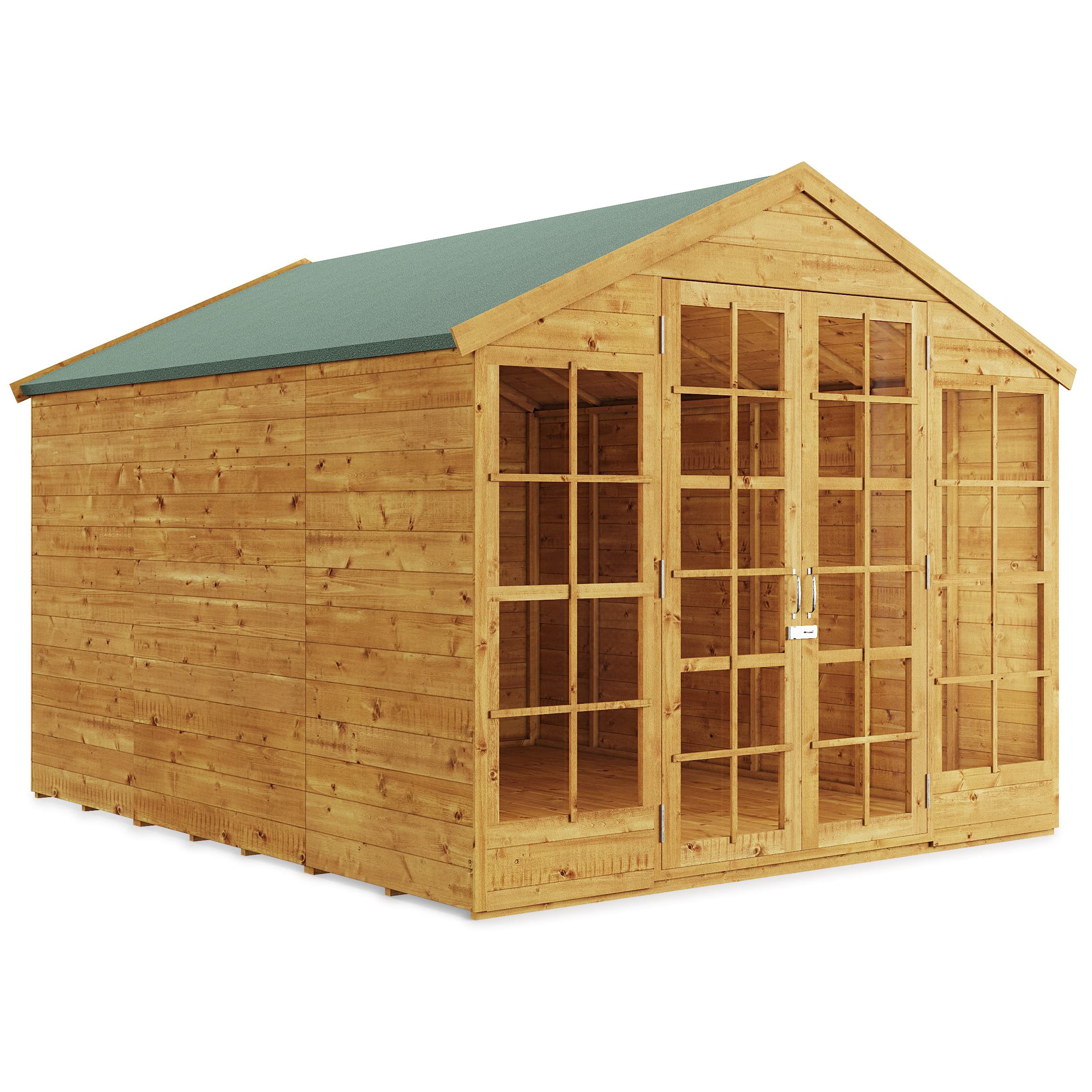 BillyOh Summerhouse Log Cabin 8 x 8 Wooden Garden Storage Shed Summer House Harper Apex Summerhouses (8x8)