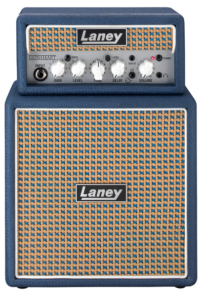 Laney MINISTACK-IRON Battery Powered Guitar Amp – Compact 6W Mini Stack with 4 Speakers, Clean/Drive, Delay, LSI Smartphone Input, AUX In, Headphone Out & Free Ultimate Guitar Subscription - Ironheart