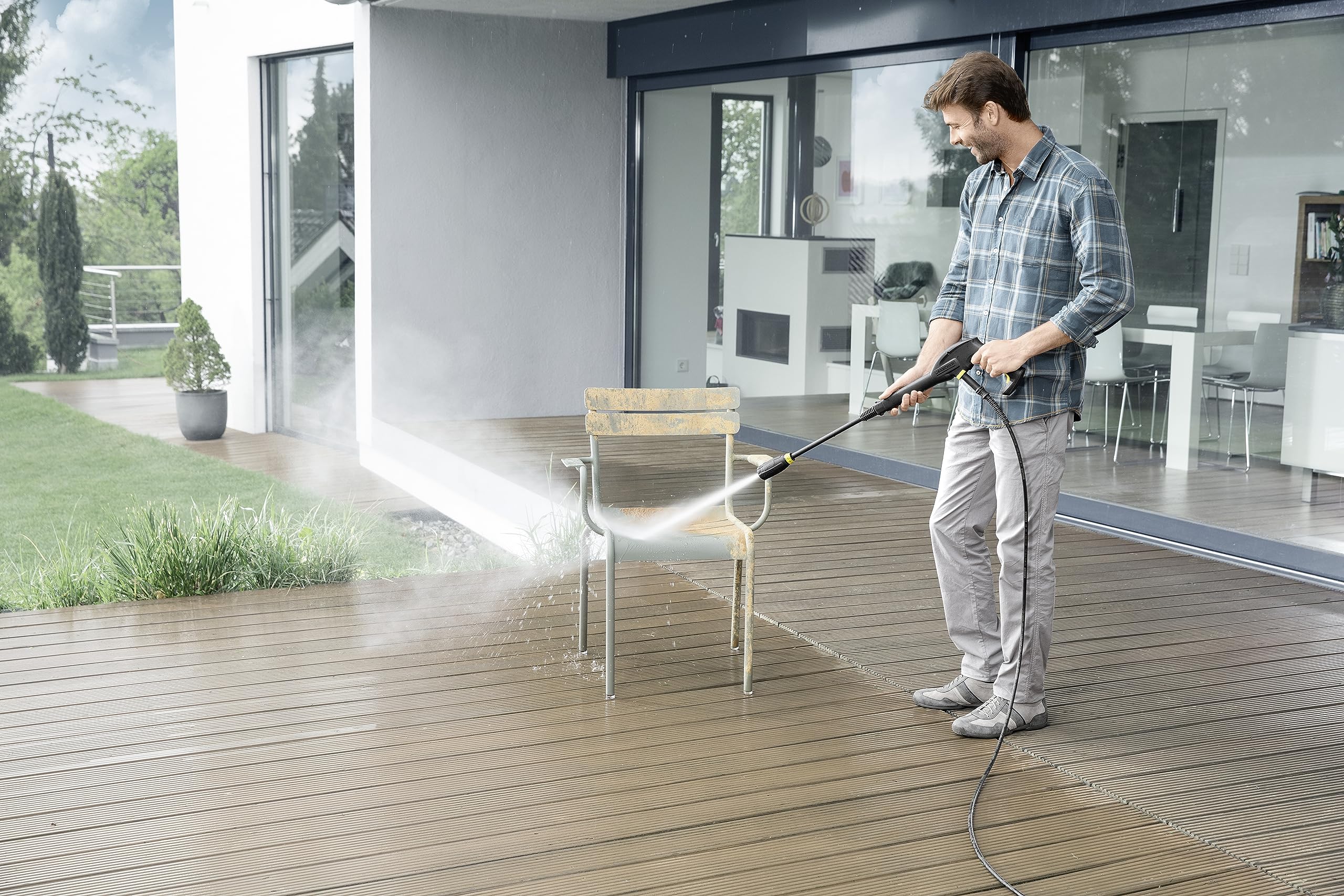 Kärcher K 2 Power Control Home pressure washer, pressure: max. 110 bar, flow rate: 360 l/h, area: 20 m²/h, water filter, weight: 4.0 kg, high-pressure gun, dirt blaster, spray lance, Home Kit