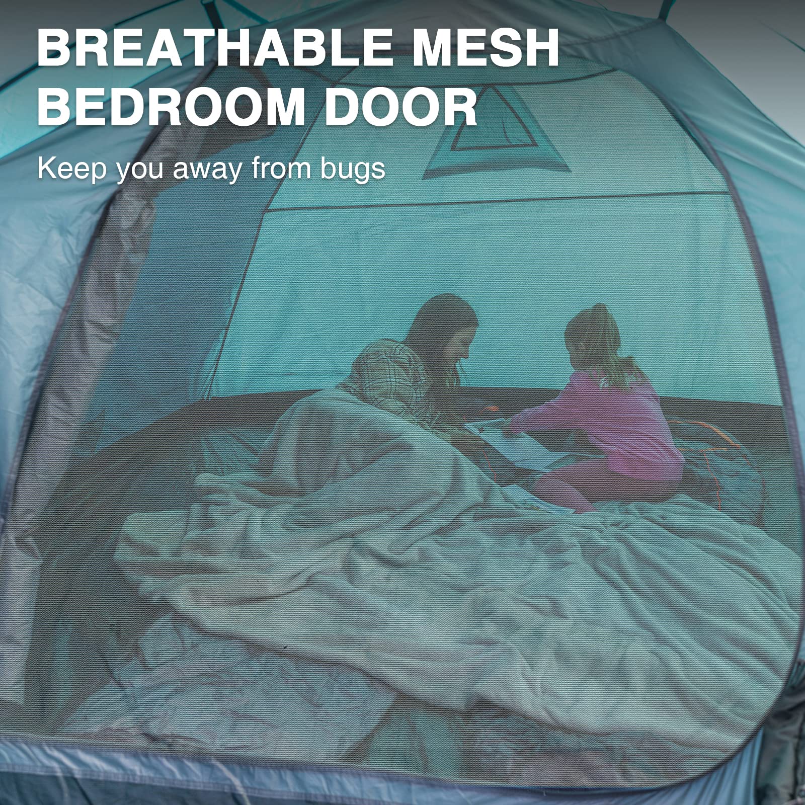 Portal 3-4 Man Tent with Porch, Camping Tent for 3 to 4 Persons with Sewn-in Groundsheet, 4000mm Waterproof Family Tent with Bedroom, Lightweight Dome Tent for Outdoor Garden Backpacking Hiking