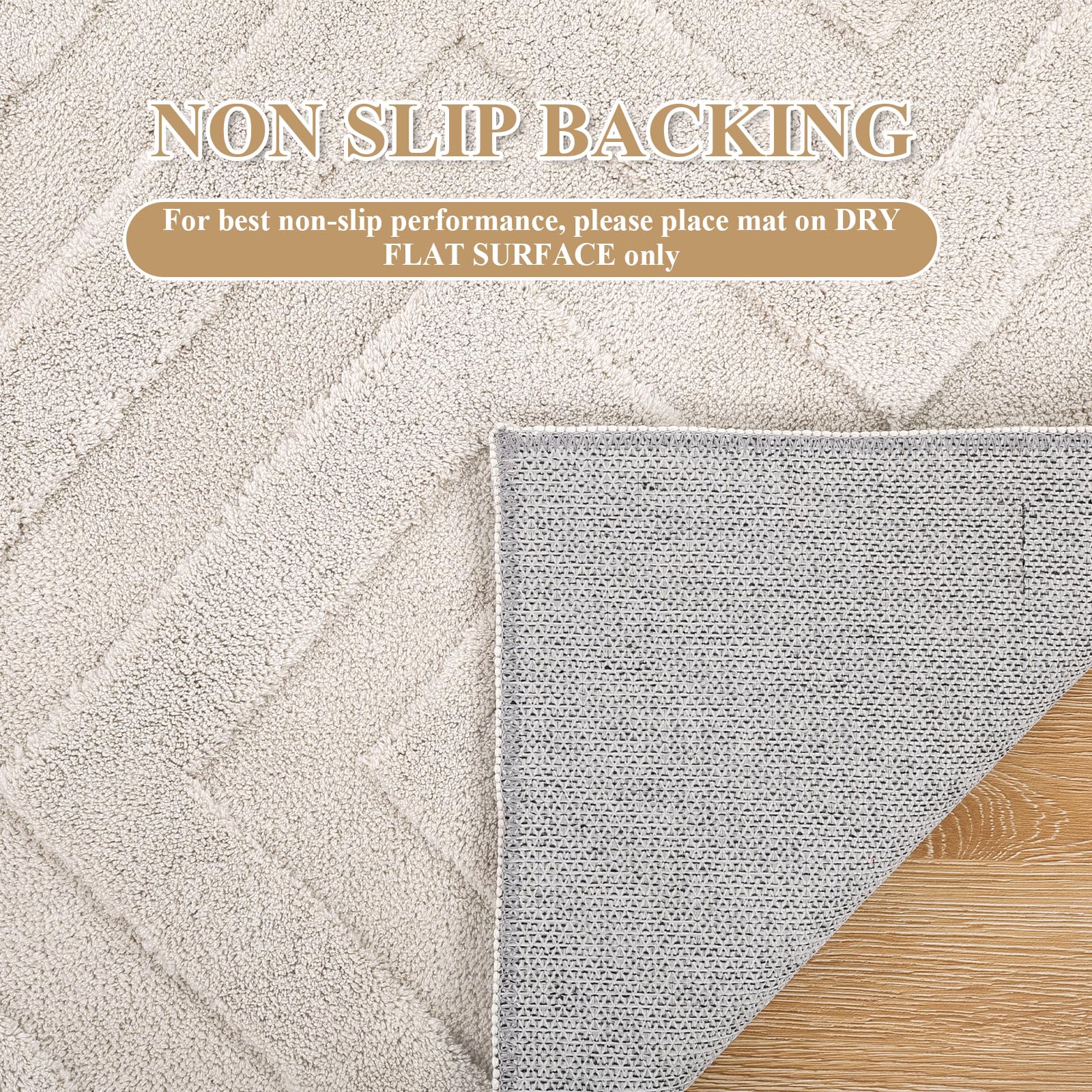 Enyhom Machine Washable Area Rug, Large Soft Geometric Rugs for Bedroom Modern Design Cream Rugs Living Room Non Slip Carpet Stain Resistant Mat for