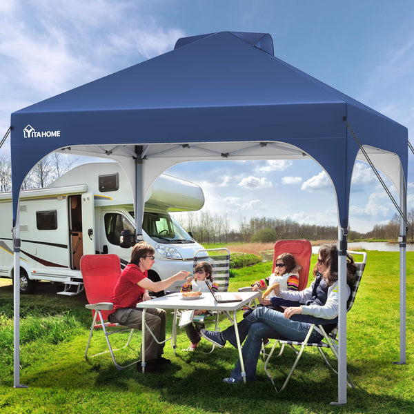 YITAHOME 2.5x2.5M Instant Heavy Duty Pop Up Gazebo, Waterproof Folding Garden Camping Party Tent Canopy Marquee with Roller Bag for Patio Markets Beach
