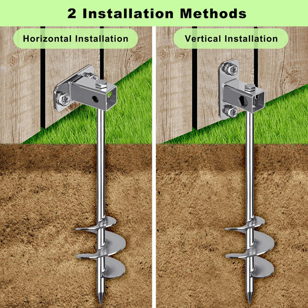 Insaga Tent Peg, 74cm Heavy Duty Ground Anchor Large Metal Sand Earth Stake Spiral Blade Screw in Trampolines Spike for Swing