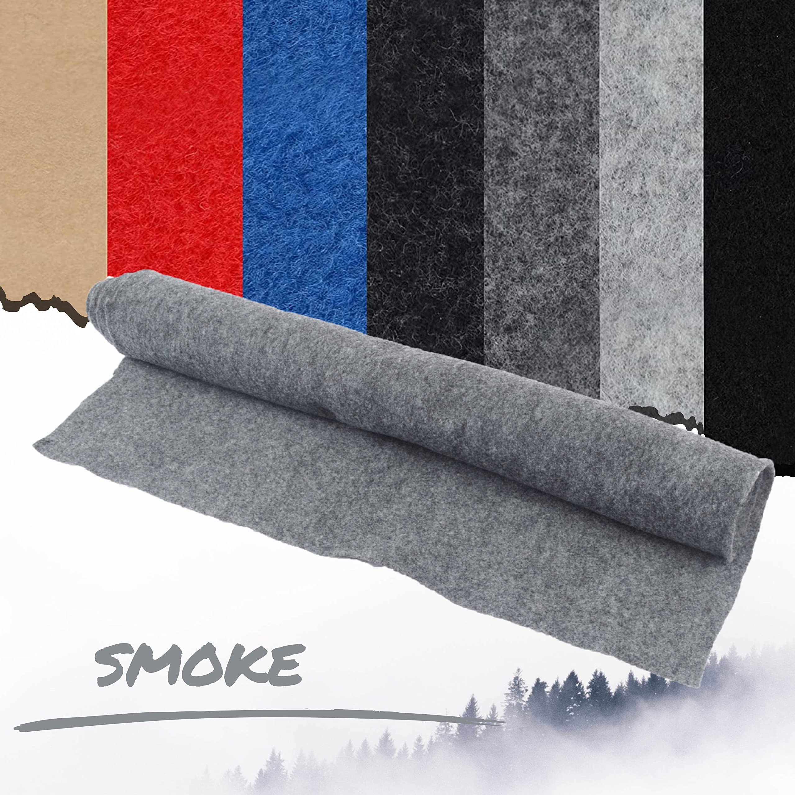 4 Way Super Stretch Lining Carpet for Camper Van Motorhome Car Vehicle Interior(Smoke,10 Metre x 2 Metre)