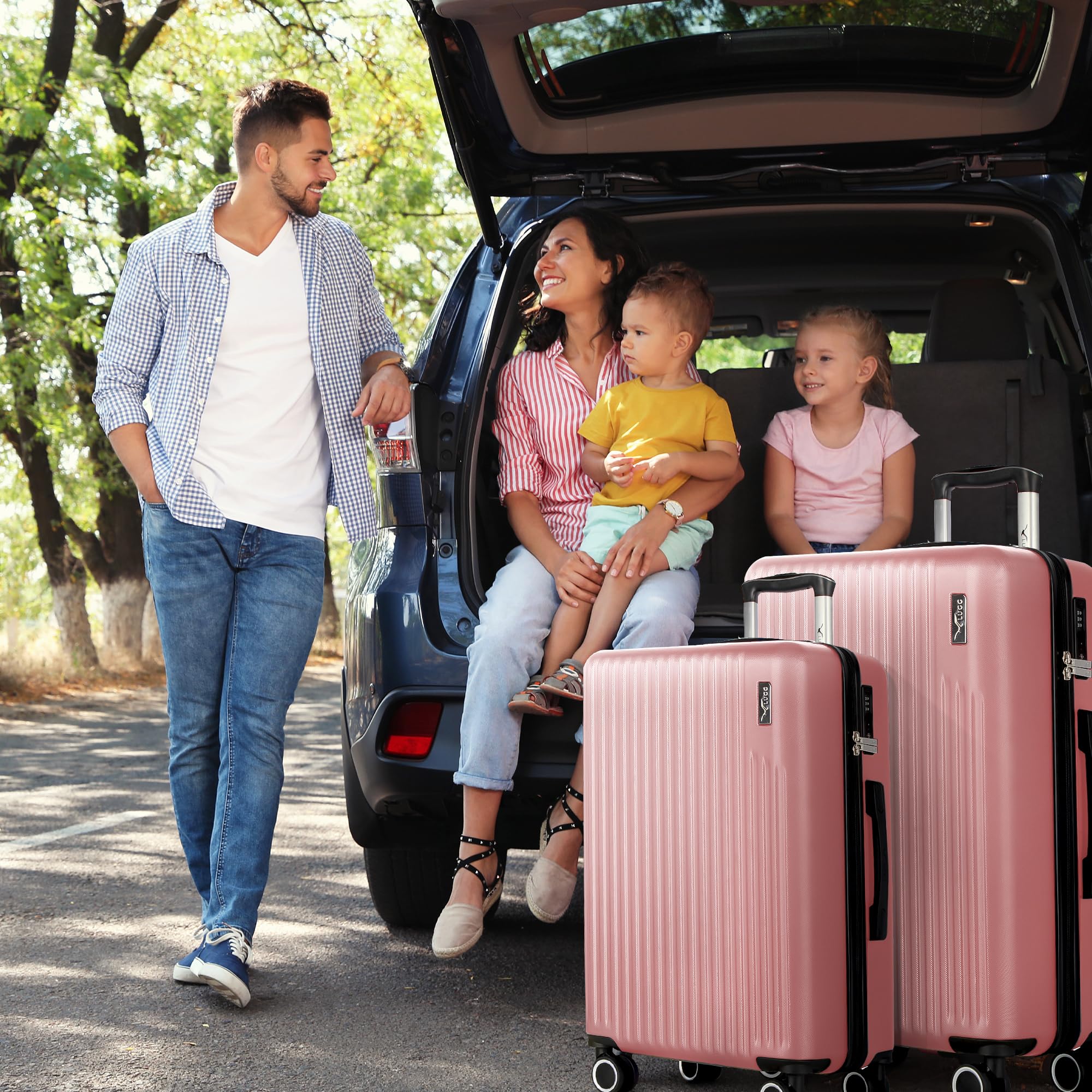 LUGG 15 Inch Vacay Cabin Case - 45x36x20 cm, Airline Approved Carry On Suitcase, ABS Lightweight Suitcase, Water Resistant Hard Suit Case with 360° Spinner Wheels, Carry On Bag with TSA Indent Lock