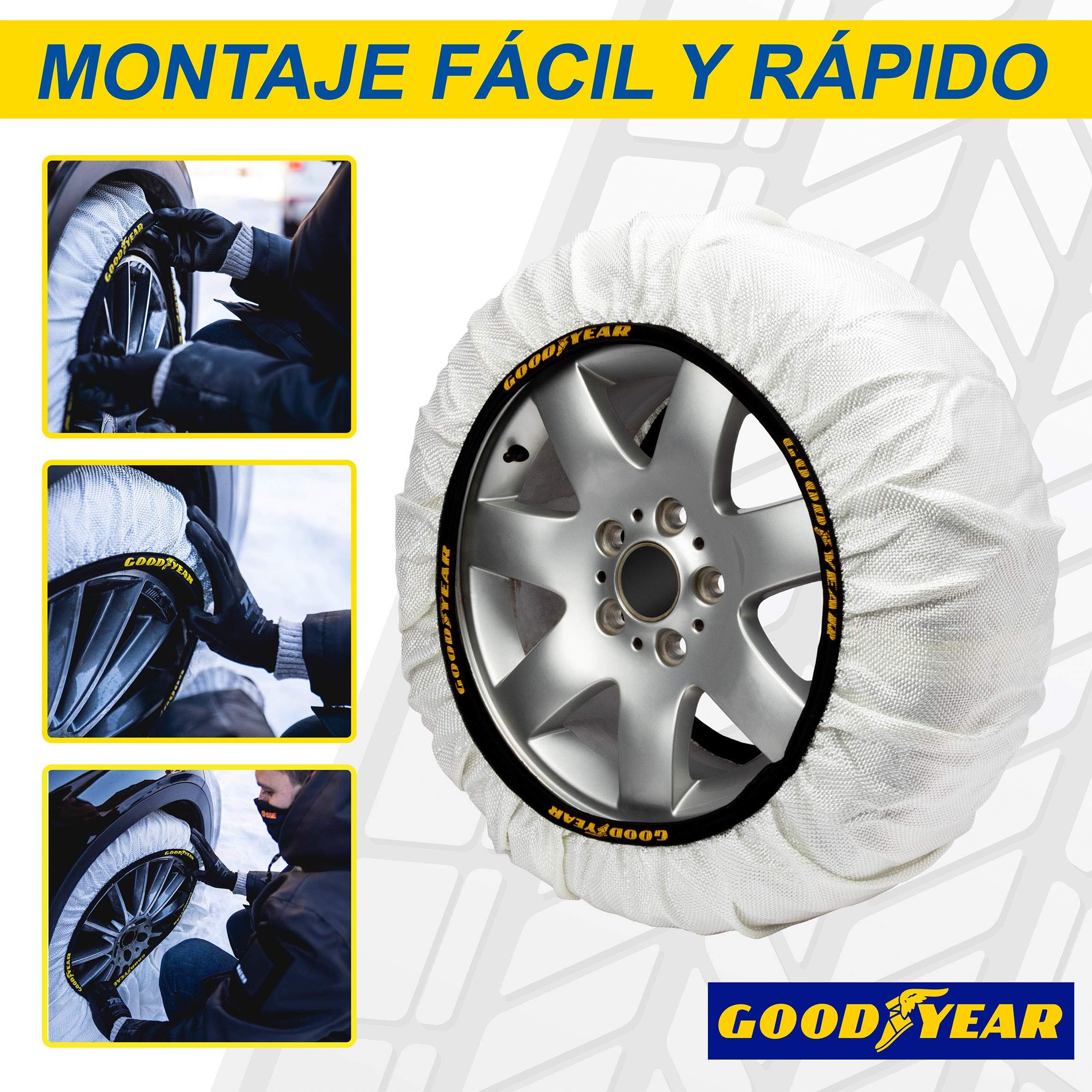 Goodyear Set of 2 x 9 mm Metallic Car Snow Chains Size 110 with Automatic Tensioner