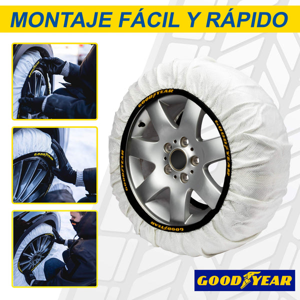 Goodyear Set of 2 x 9 mm Metallic Car Snow Chains Size 110 with Automatic Tensioner