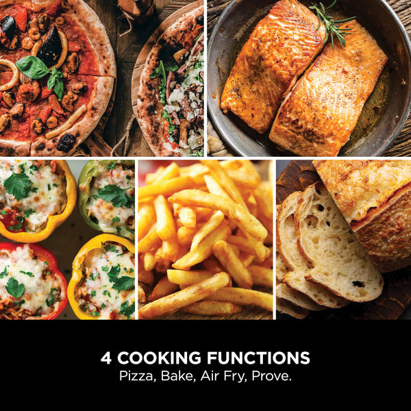 Ninja Artisan Electric Outdoor Pizza Oven & Air Fryer, 4 Functions: Pizza, Air Fry, Bake & Prove, 5 Pizza Settings, Includes 12-inch Pizza Stone, Pizza Peel, Baking Tray & Air Fry Basket, Grey MO201UK